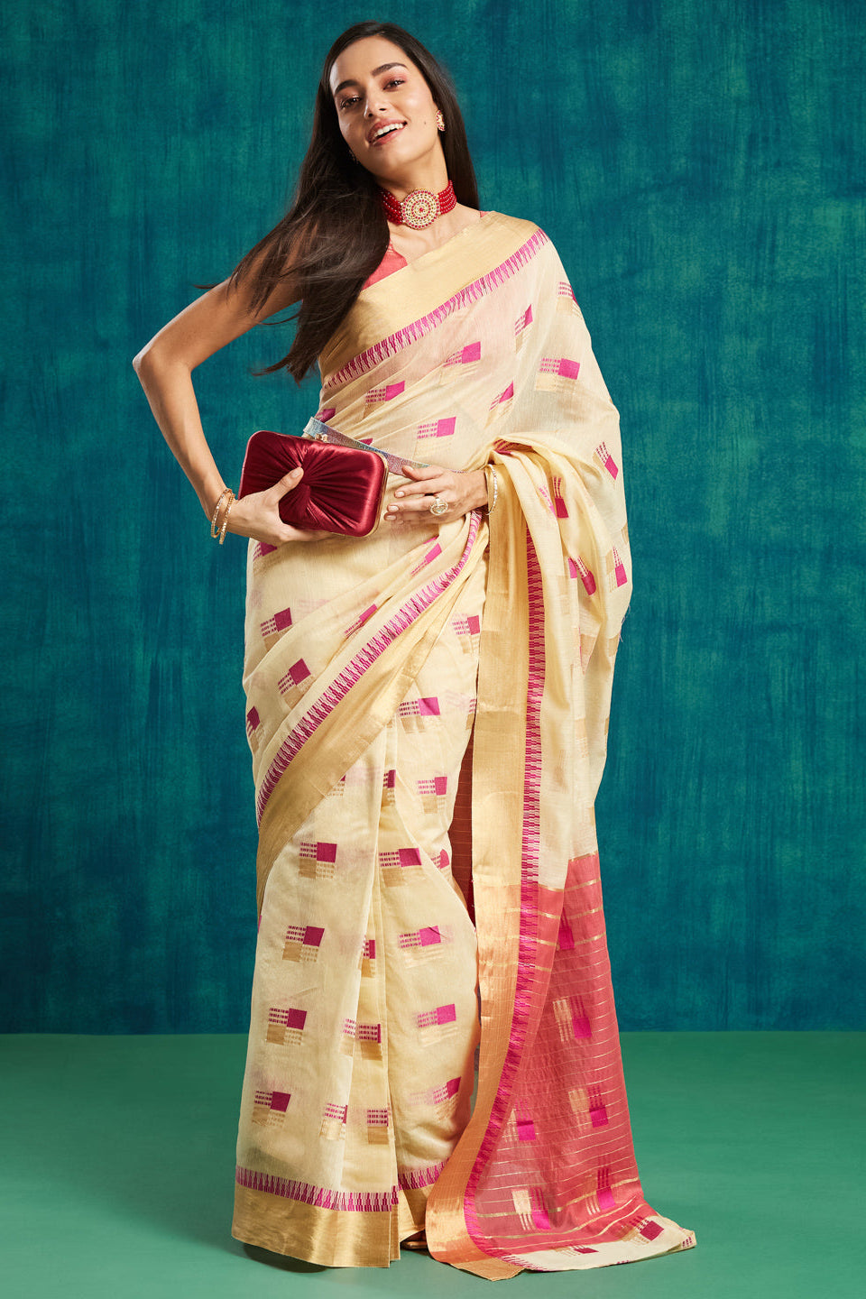 Dharmavaram Woven Art Silk Ready To Wear Saree