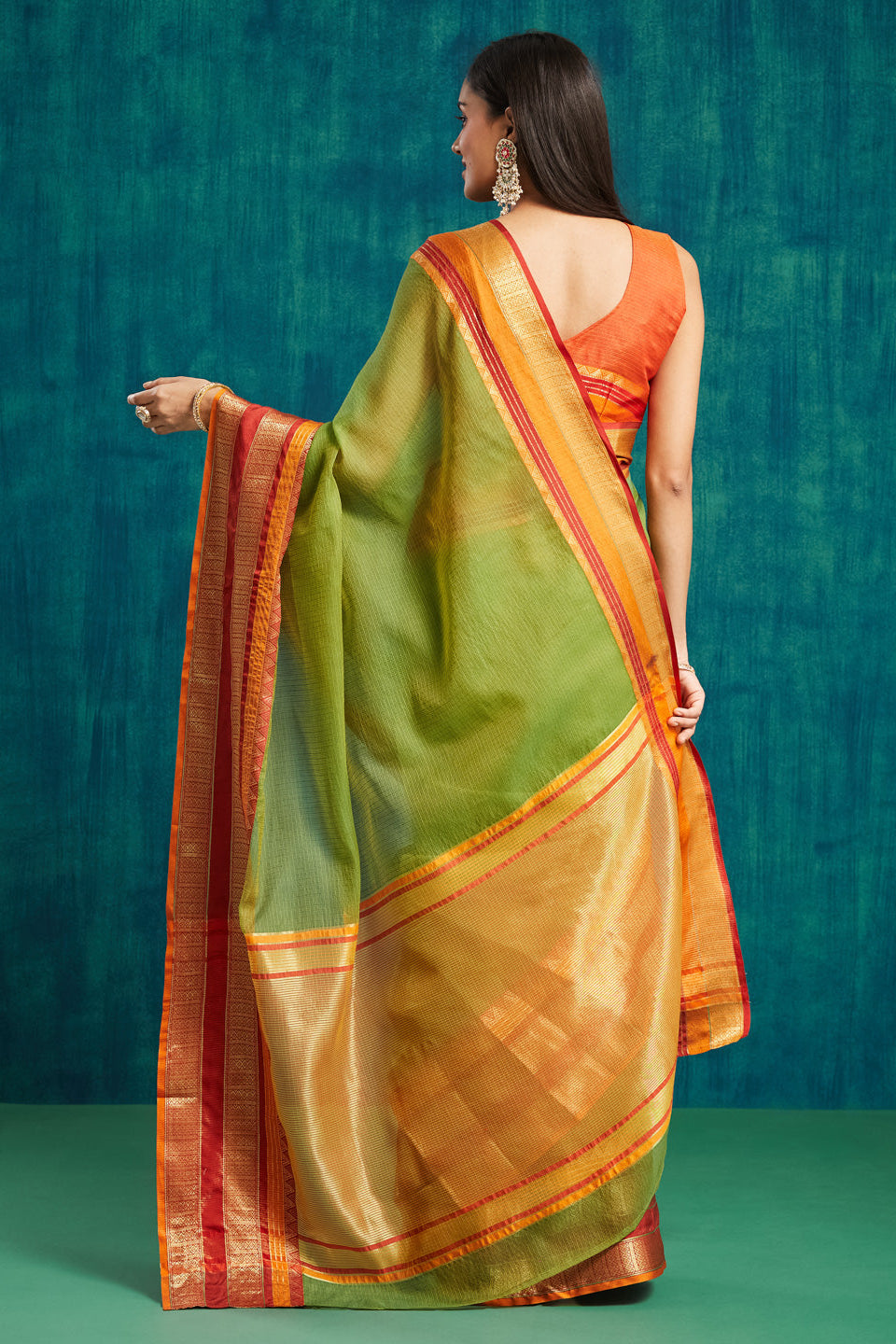 Kanjivaram Zari Border Kora Silk Saree