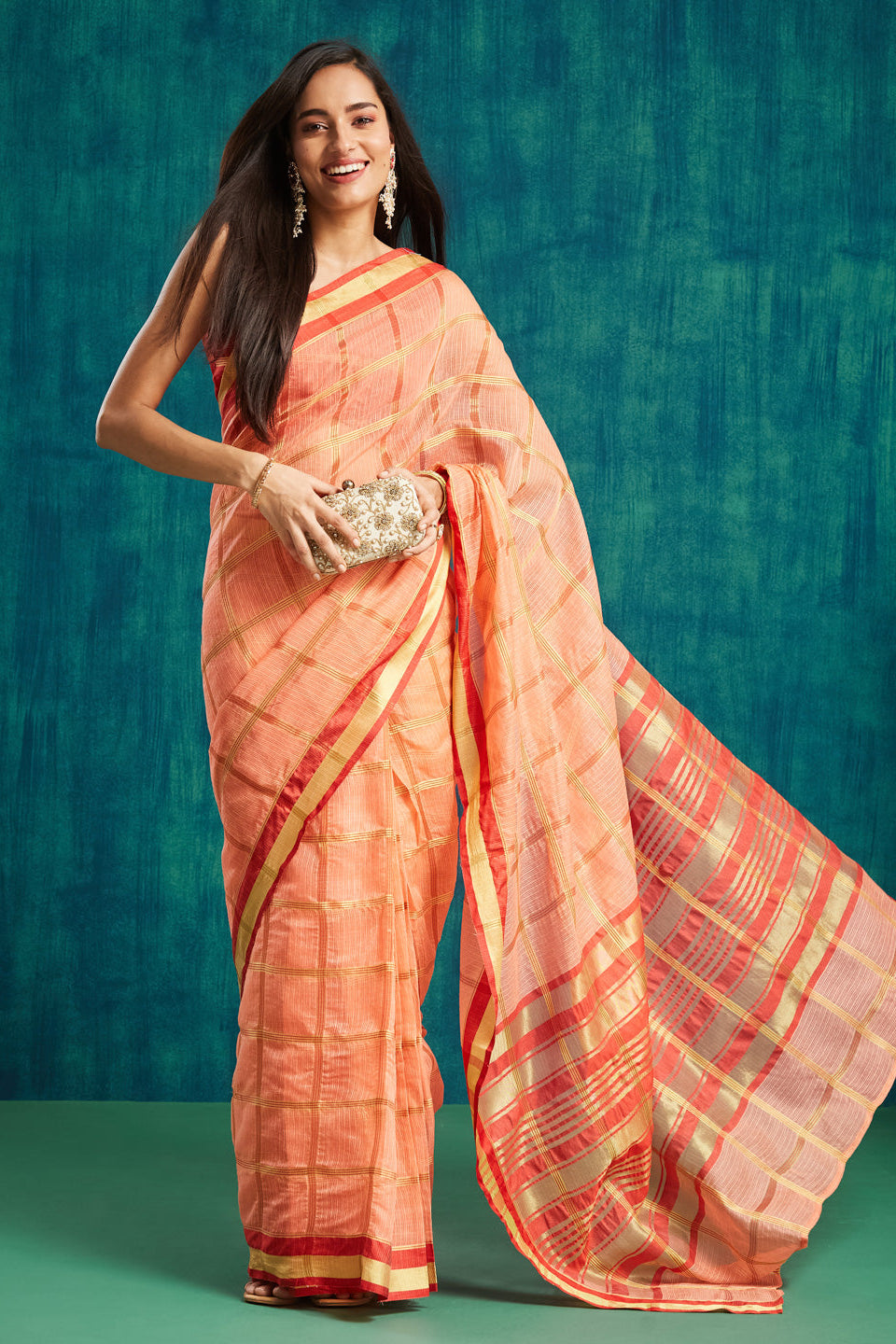 Kanjivaram Zari Border Kora Silk Saree Ready To Wear Saree