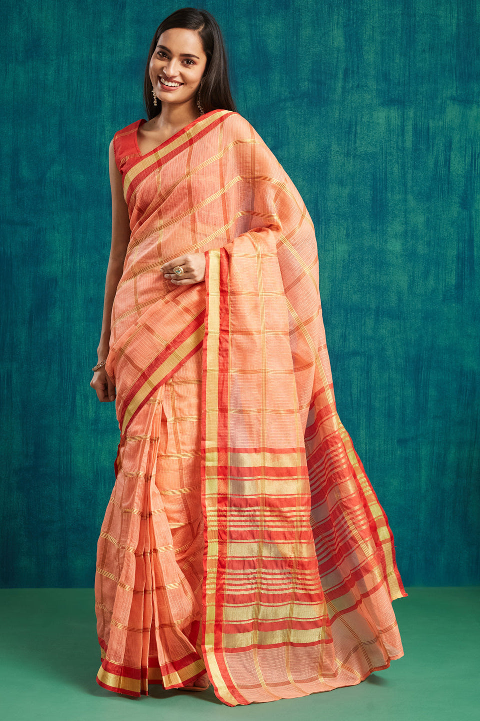 Kanjivaram Zari Border Kora Silk Saree