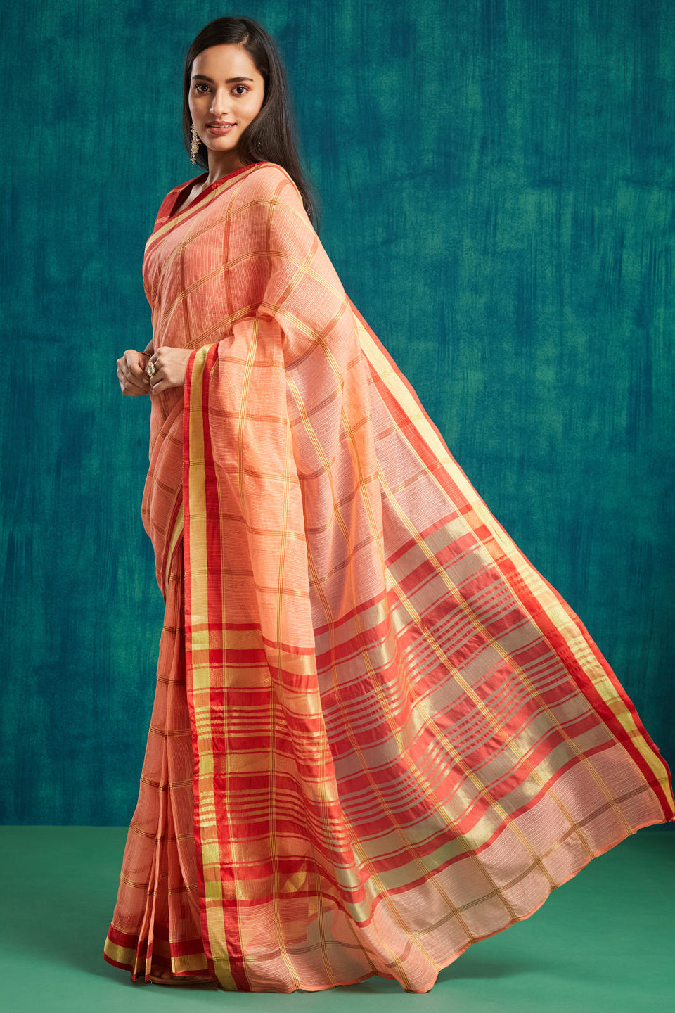 Kanjivaram Zari Border Kora Silk Saree