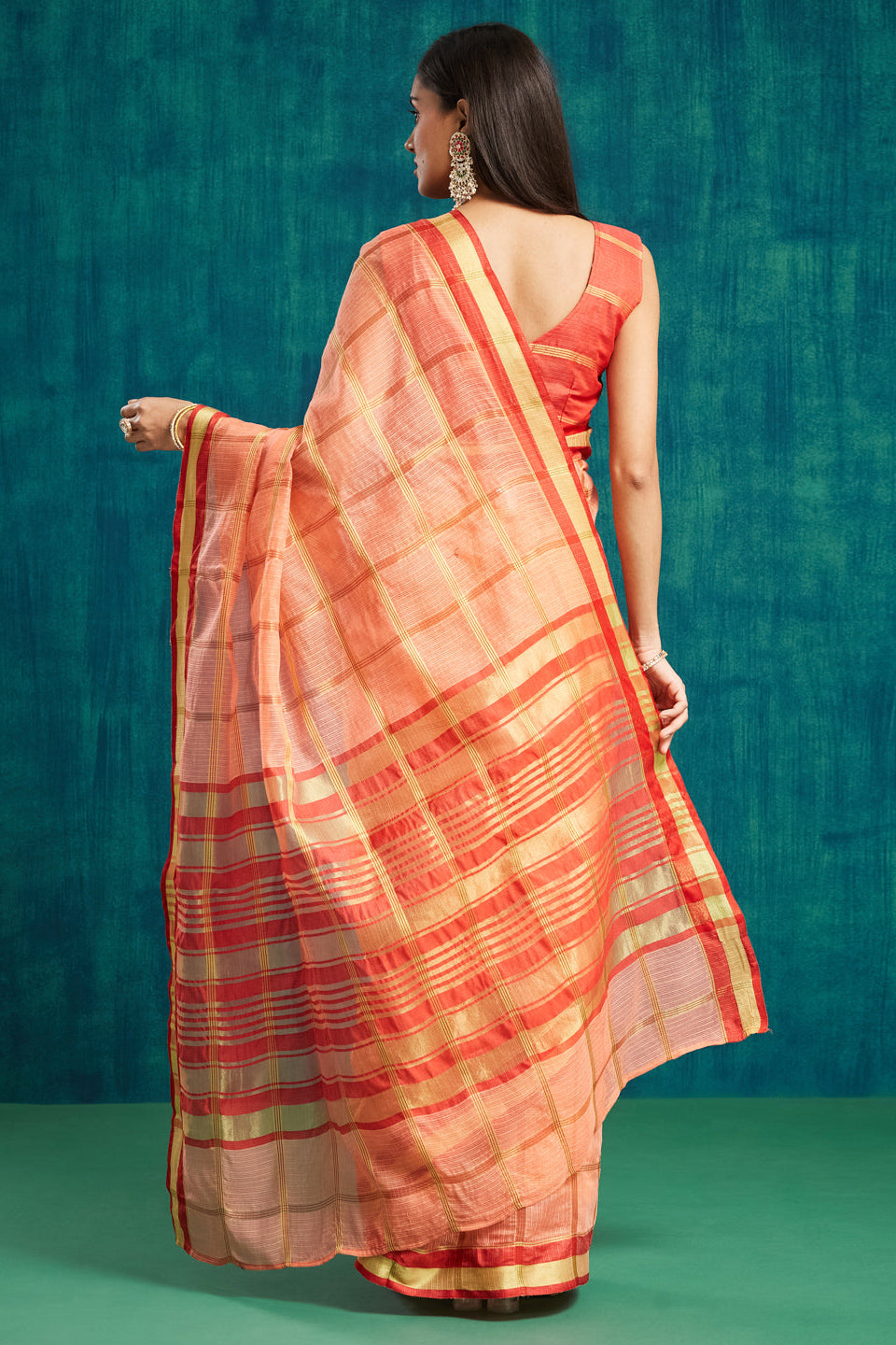 Kanjivaram Zari Border Kora Silk Saree