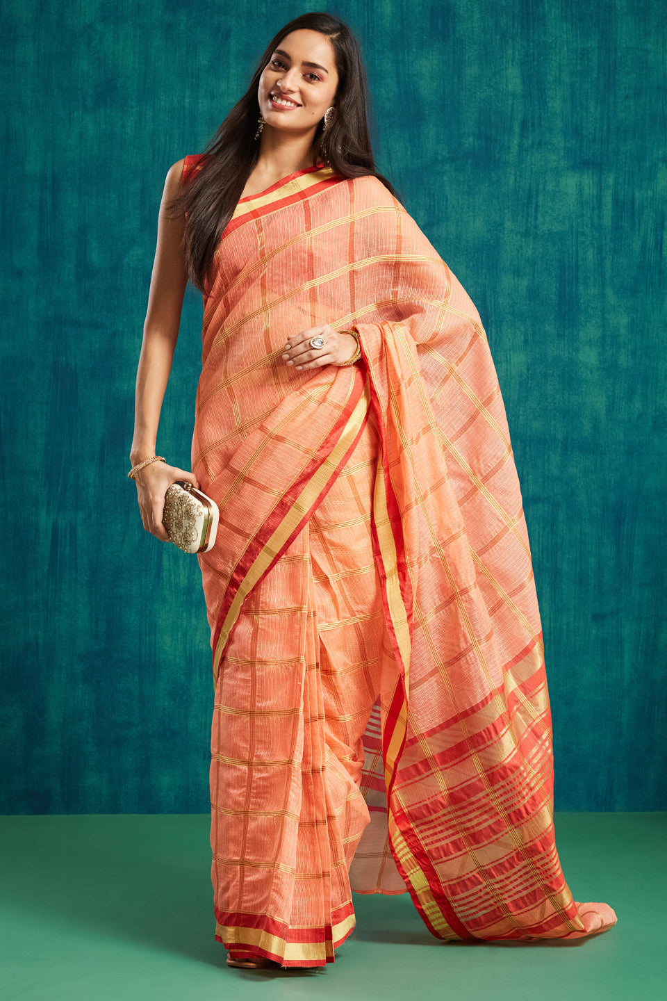 Kanjivaram Zari Border Kora Silk Saree