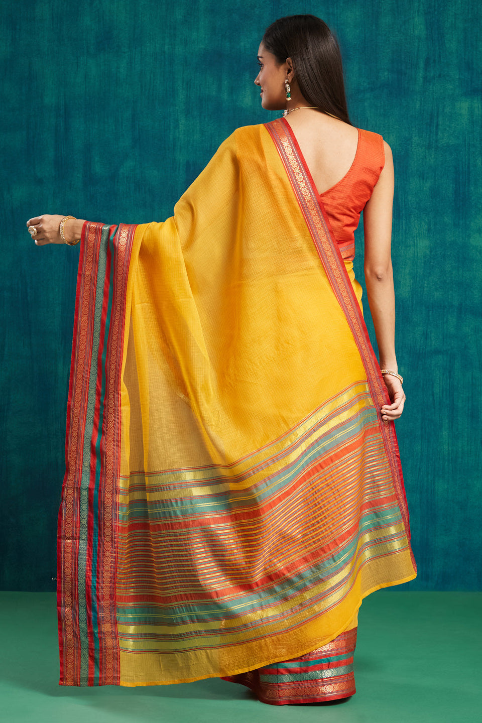 Kanjivaram Zari Border Kora Silk Saree