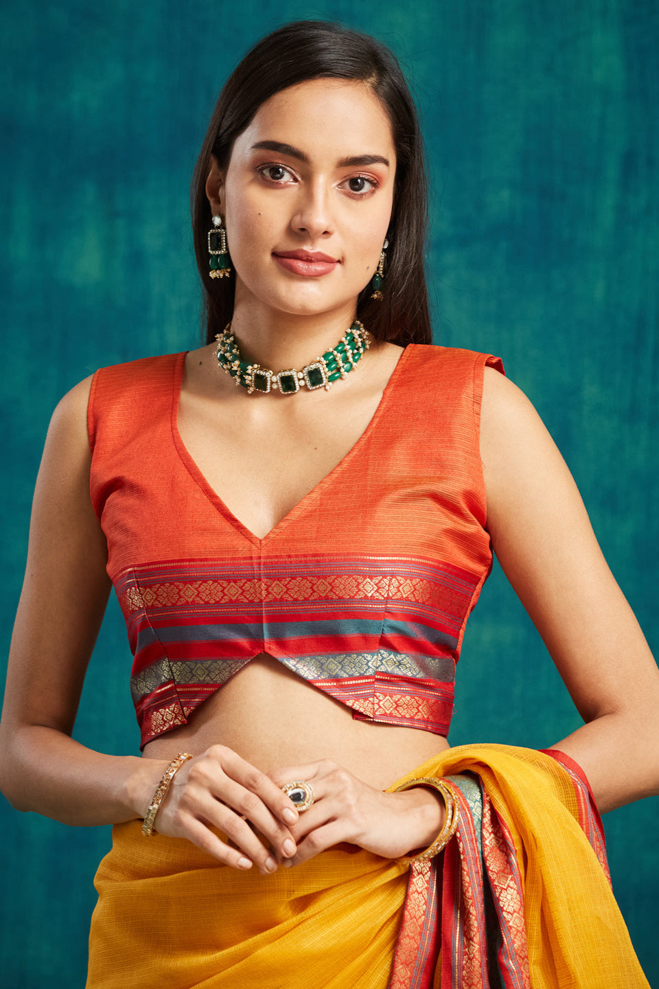 Kanjivaram Zari Border Kora Silk Saree