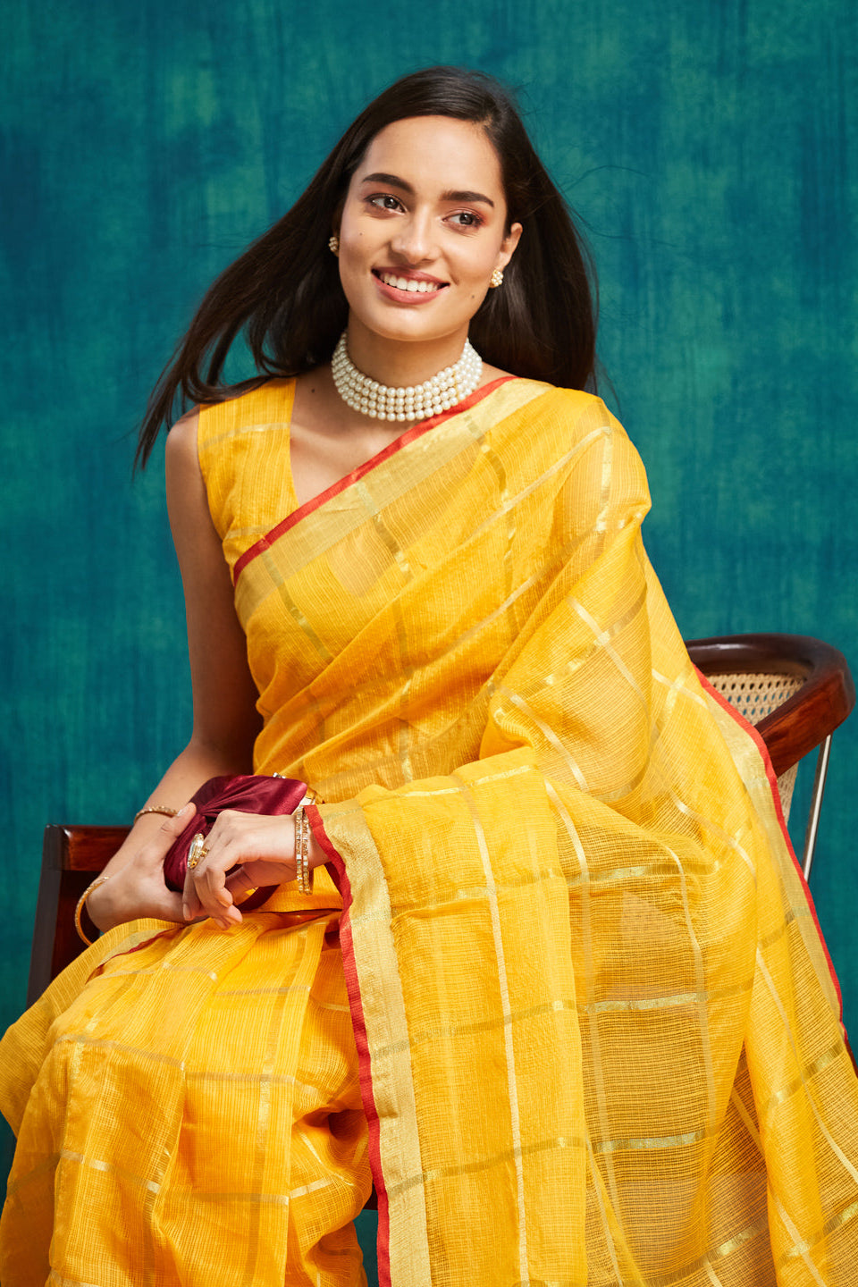 Kanjivaram Zari Border Kora Silk Saree