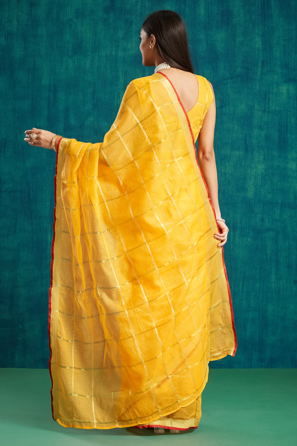 Kanjivaram Zari Border Kora Silk Saree