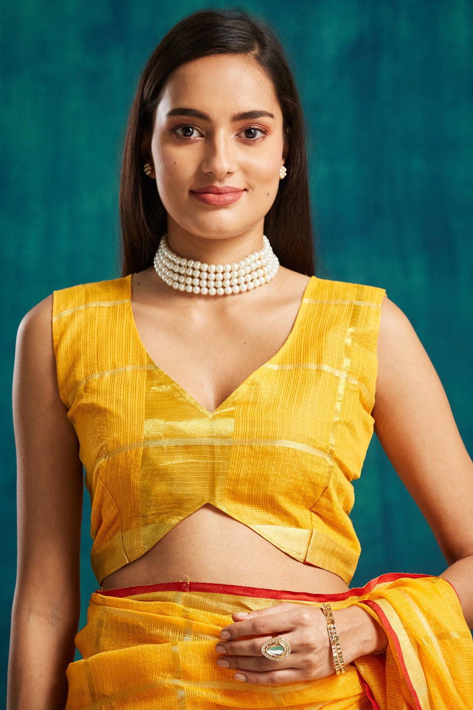 Kanjivaram Zari Border Kora Silk Saree