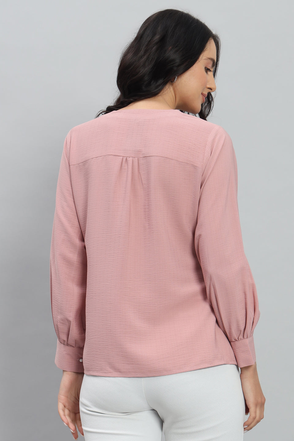 Henley Shirt Style Soft Rayon Modern Vibes Pink Top