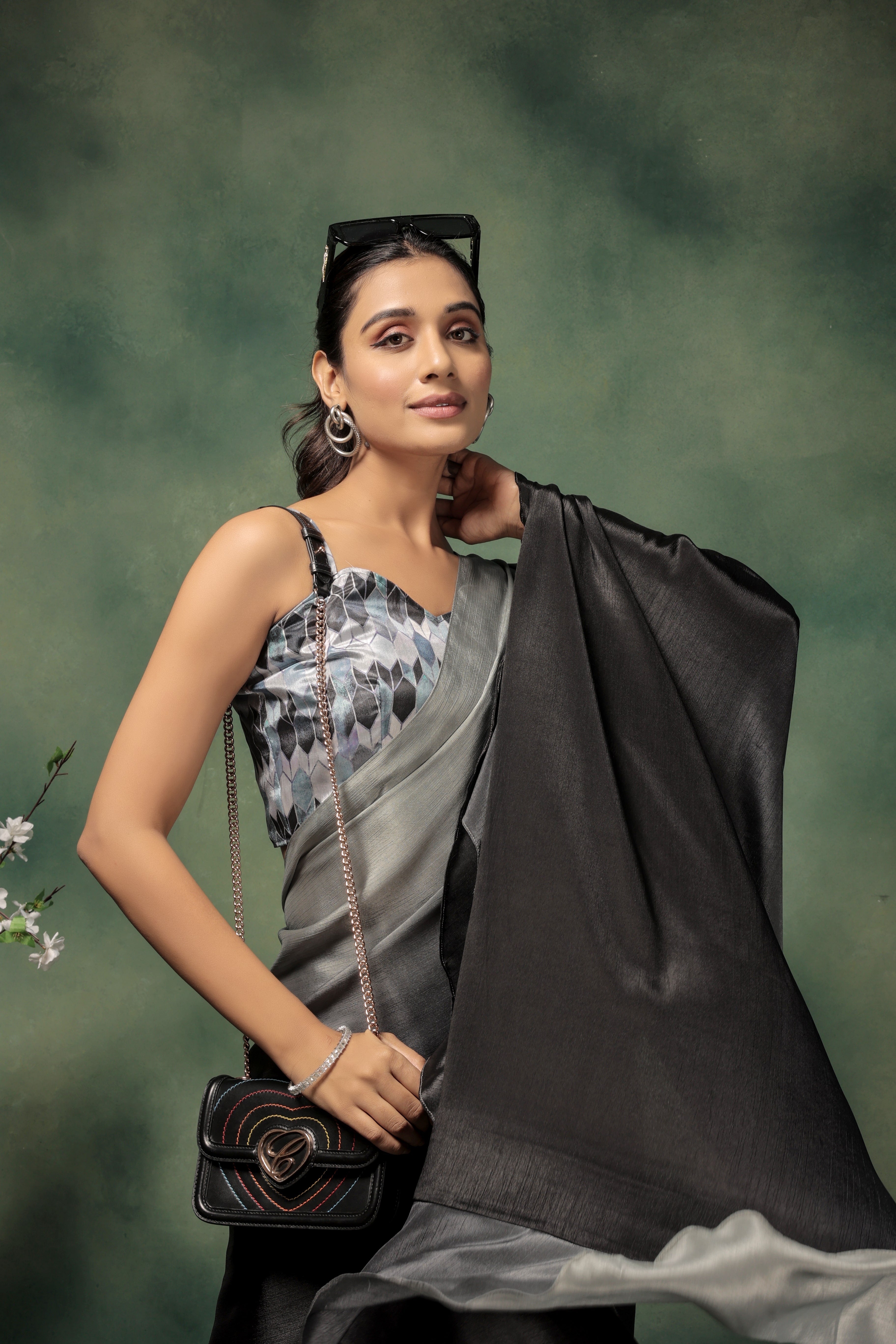 Ombre Prestitched Frill Work Ready To Wear Saree