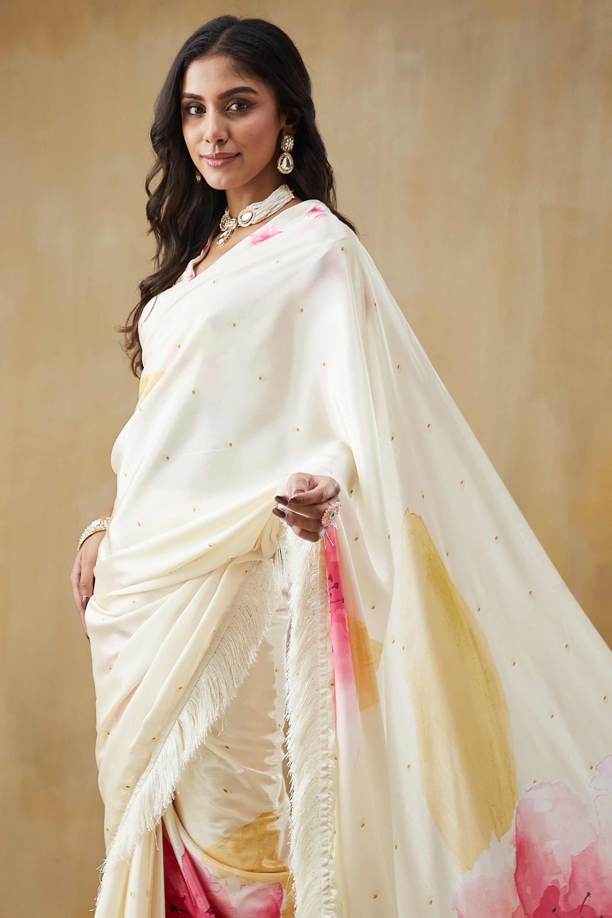 Floral Satin Ready To wear Saree