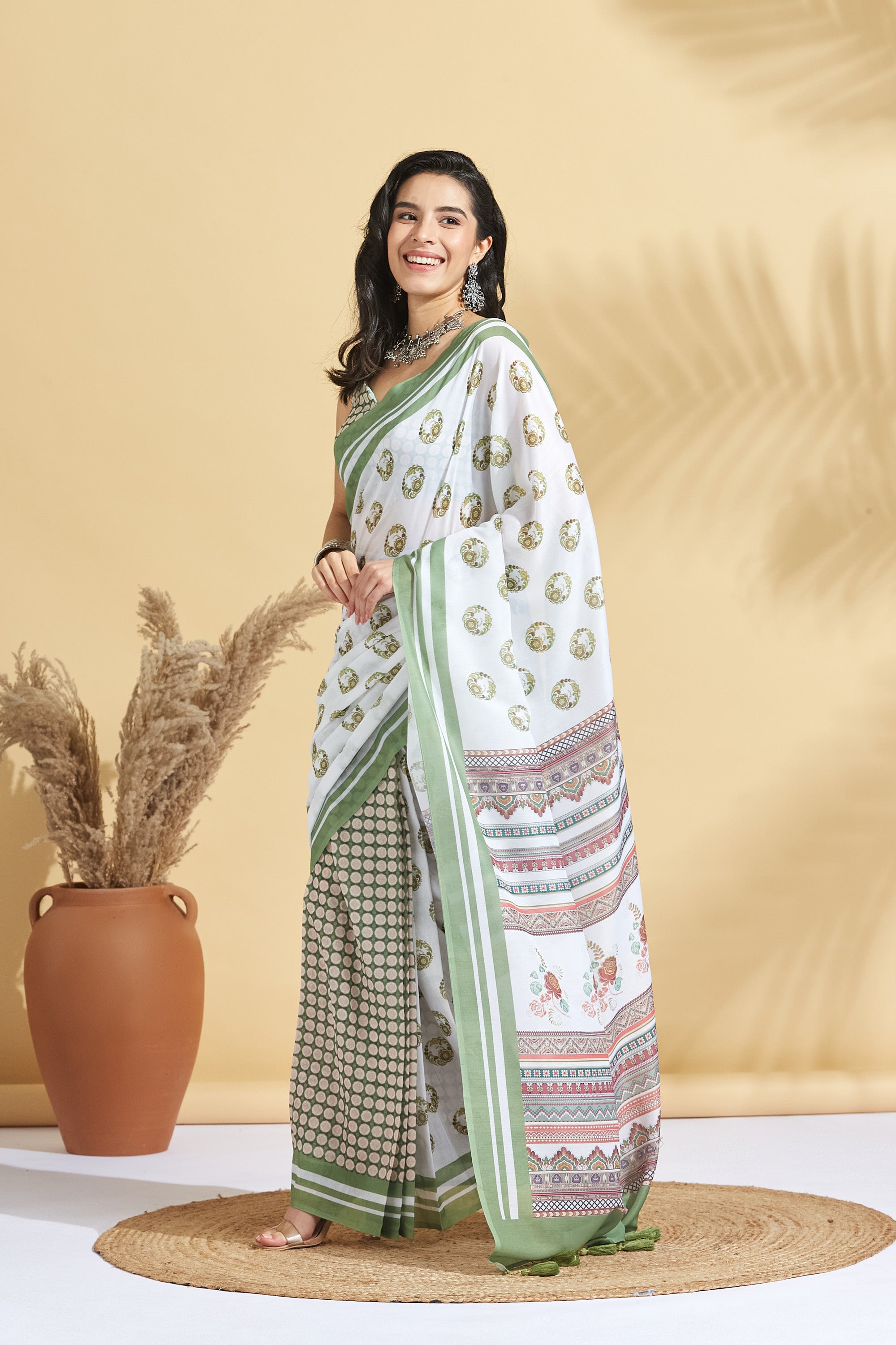 Digital Bapta Digital Prints Soft Cotton Saree