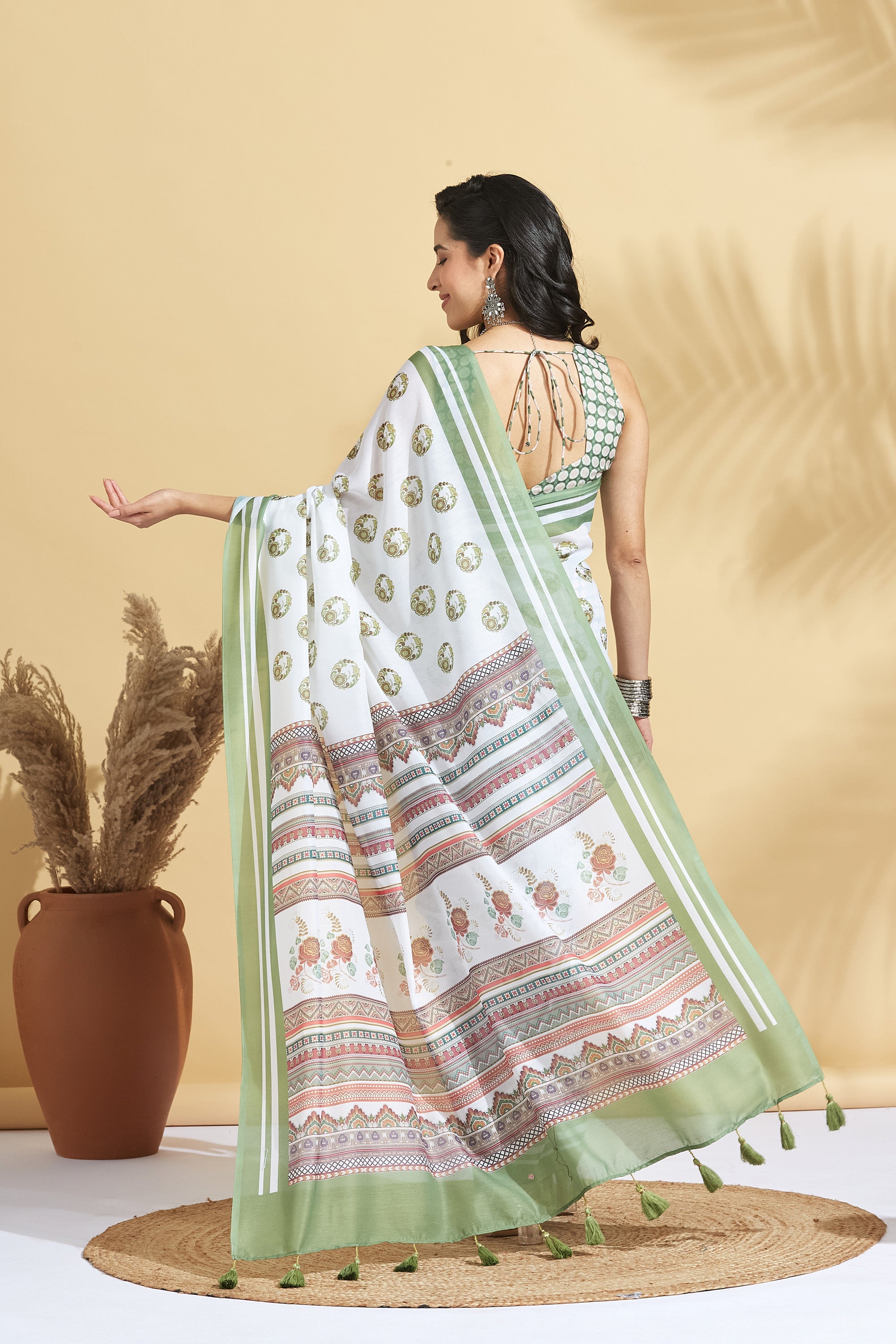 Digital Bapta Digital Prints Soft Cotton Ready to Wear  Saree