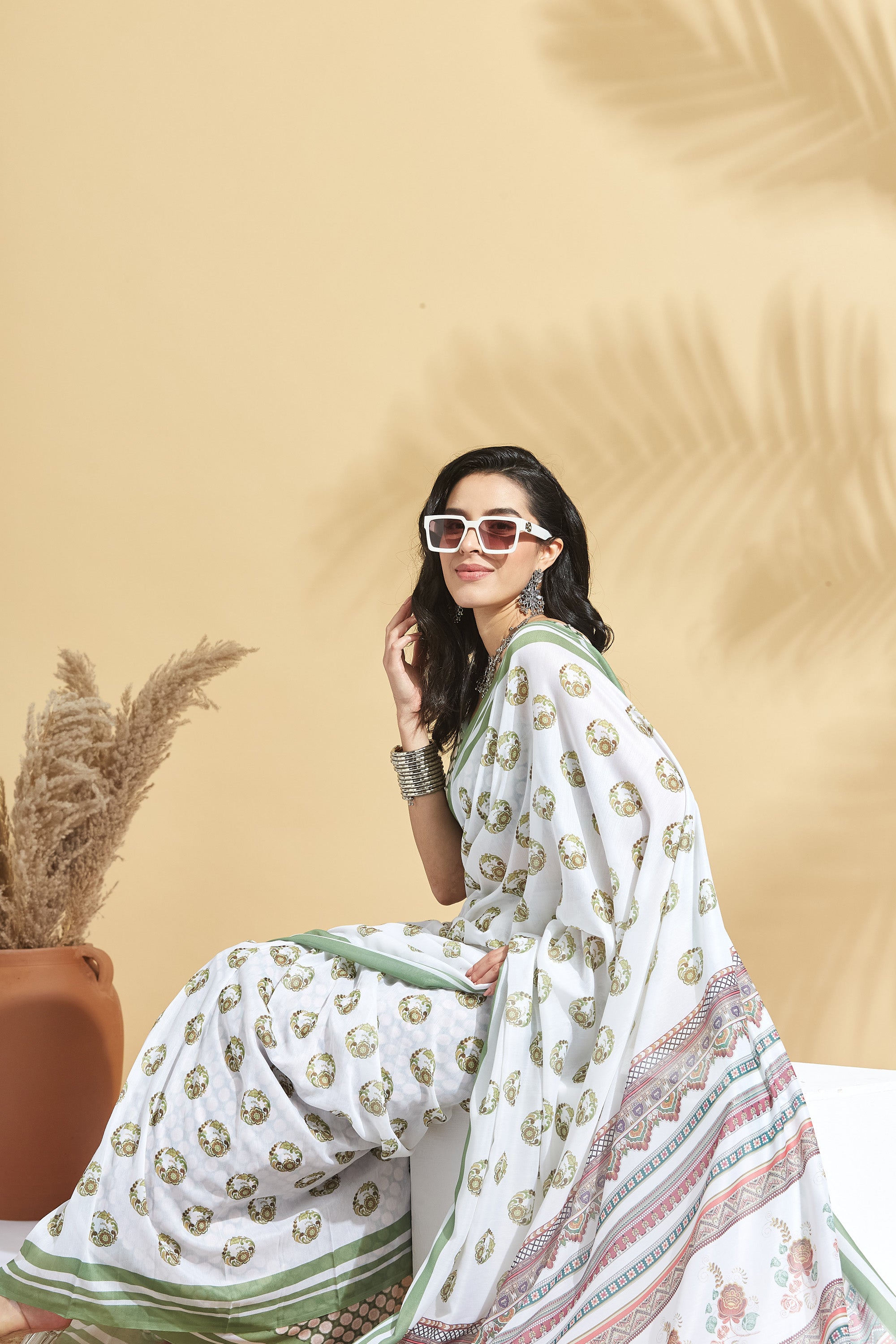 Digital Bapta Digital Prints Soft Cotton Ready to Wear  Saree