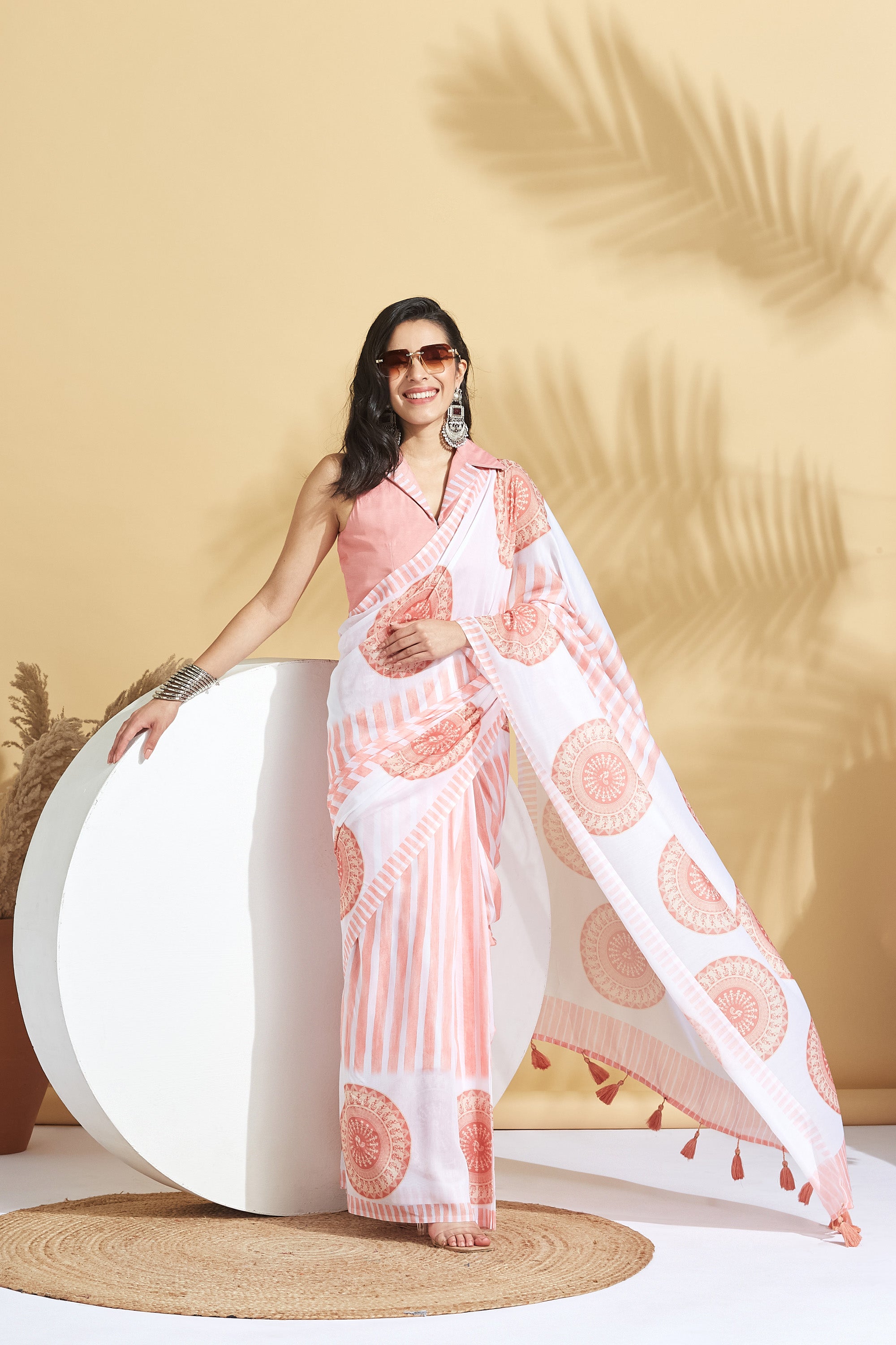 Digital Art Prints Soft Mulmul Cotton Ready to Wear Saree