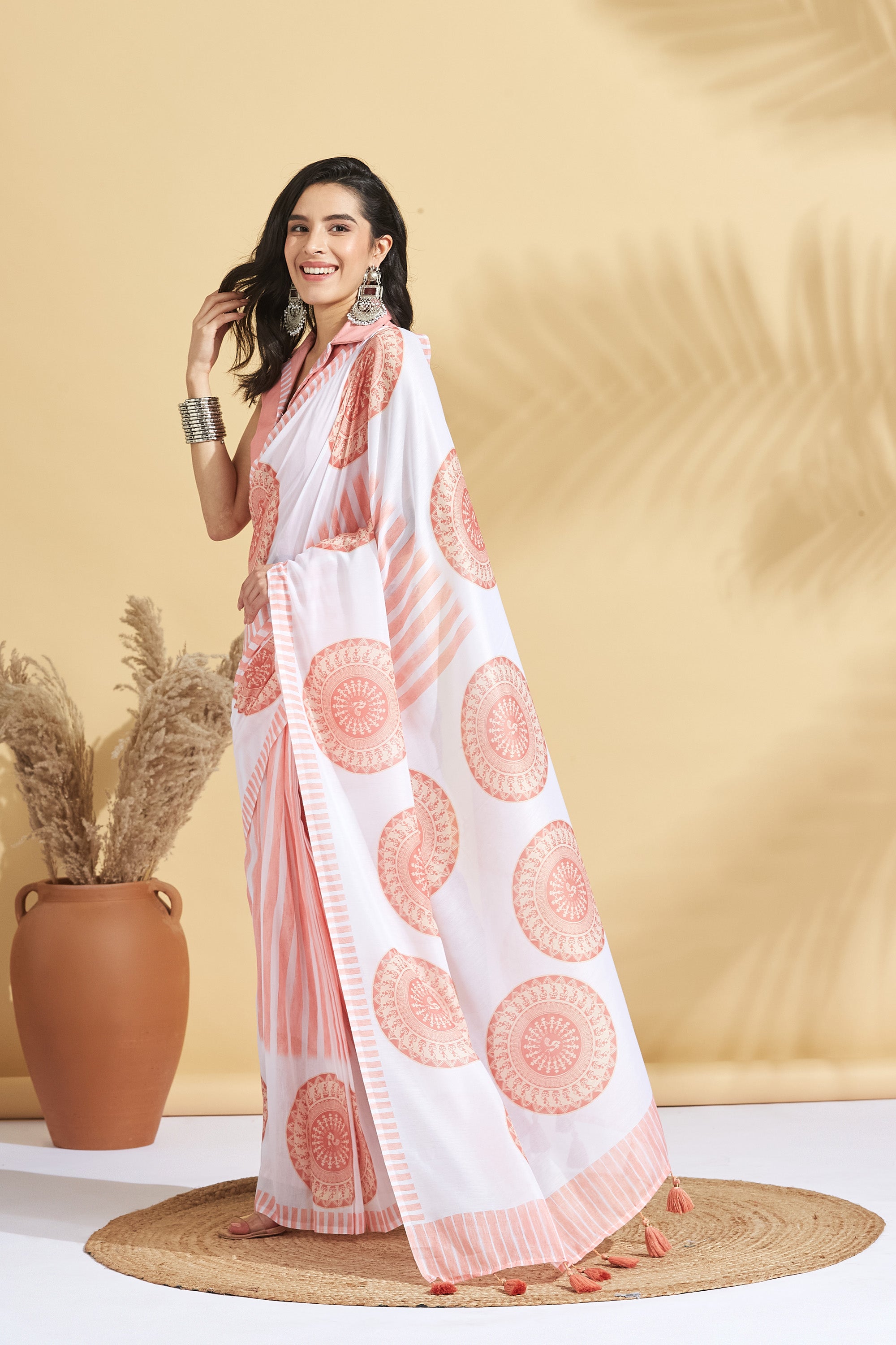 Digital Art Prints Soft Mulmul Cotton Saree