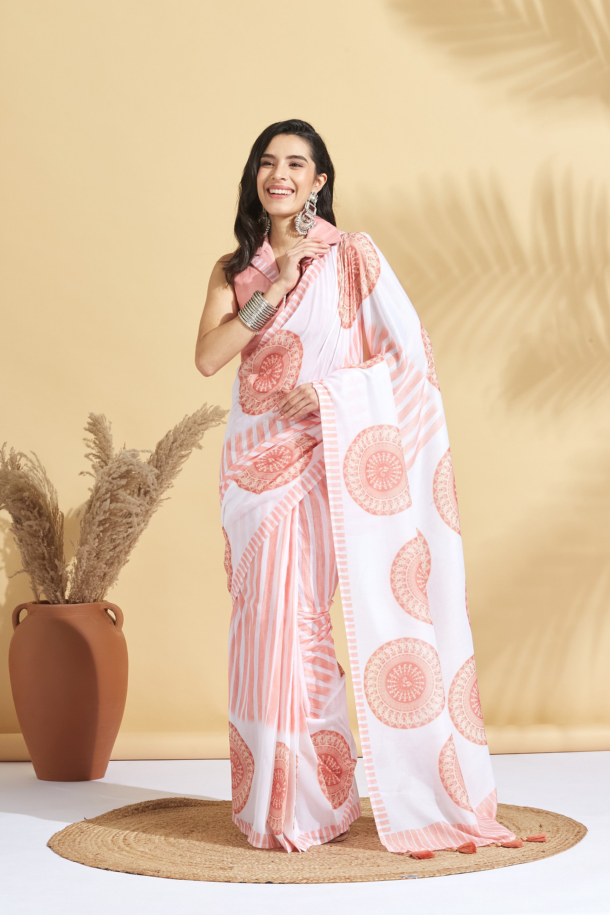 Digital Art Prints Soft Mulmul Cotton Saree