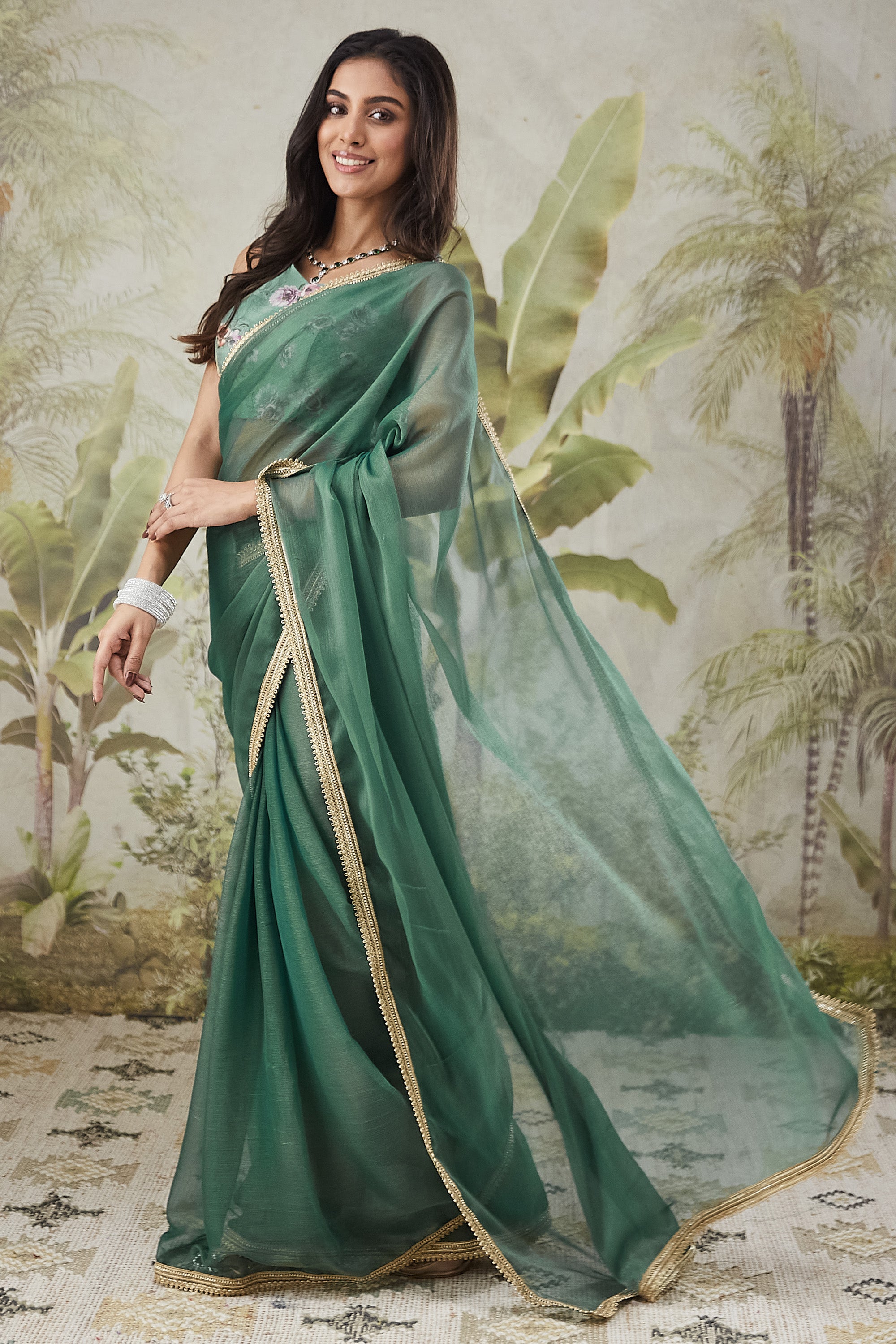 Embellished Lace Border Saree