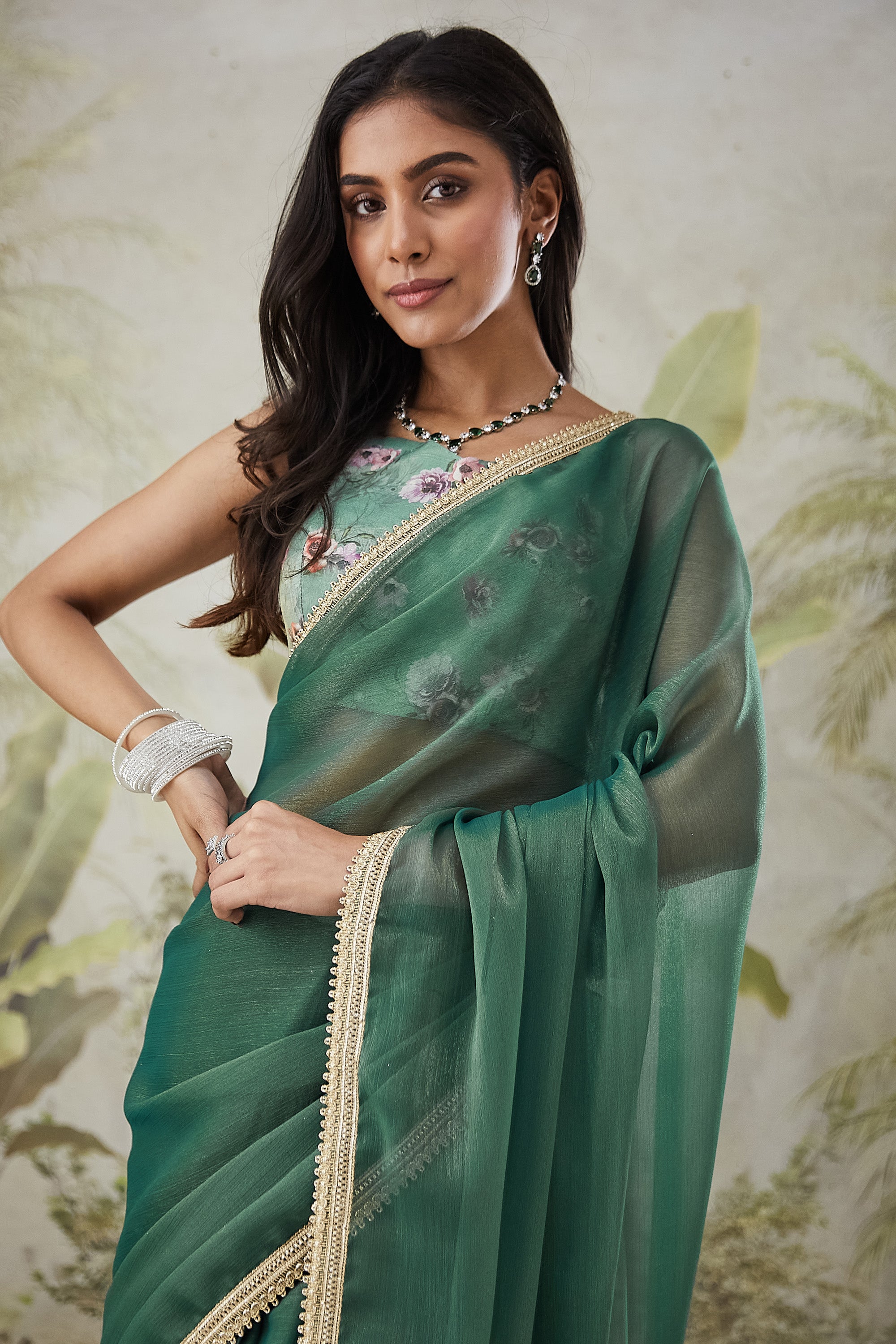Embellished Lace Border Saree