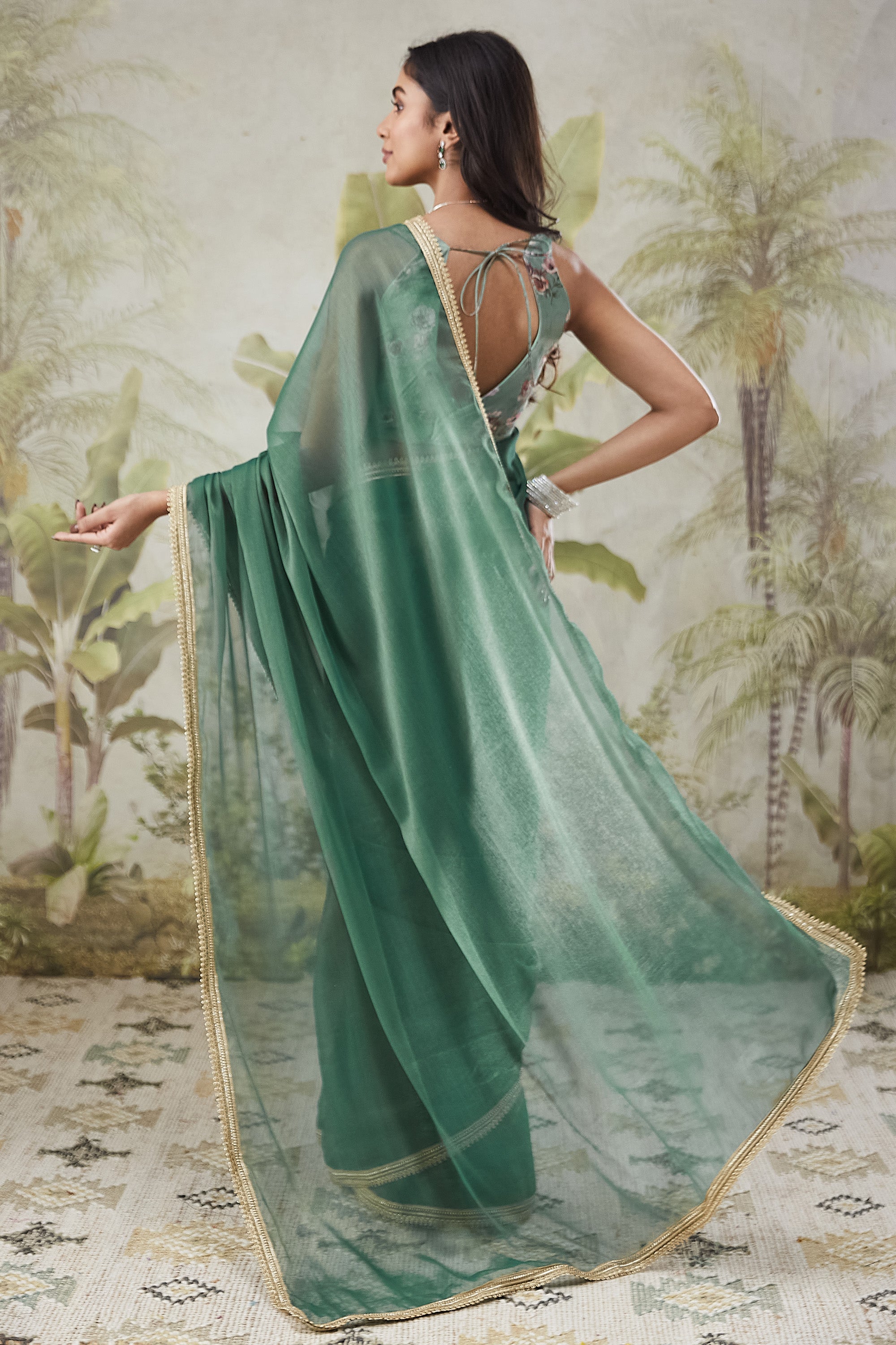 Embellished Lace Border Saree