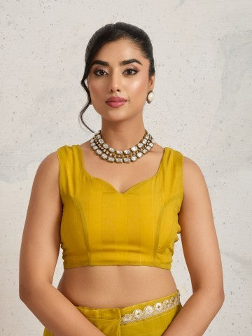 Yellow Striped Poly Georgette Party Wear Designer Saree