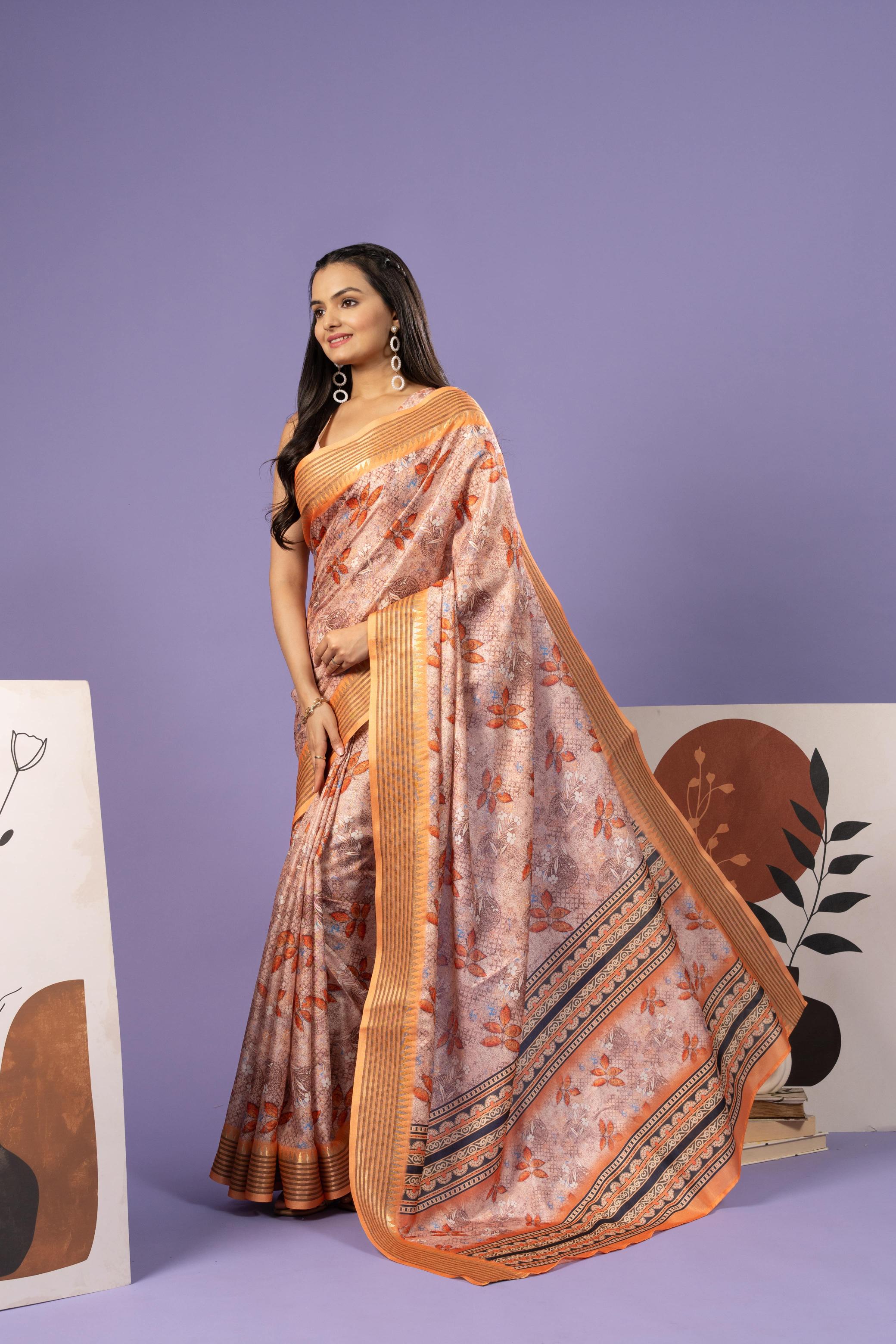 Batik Printed Manipuri Tussar Saree