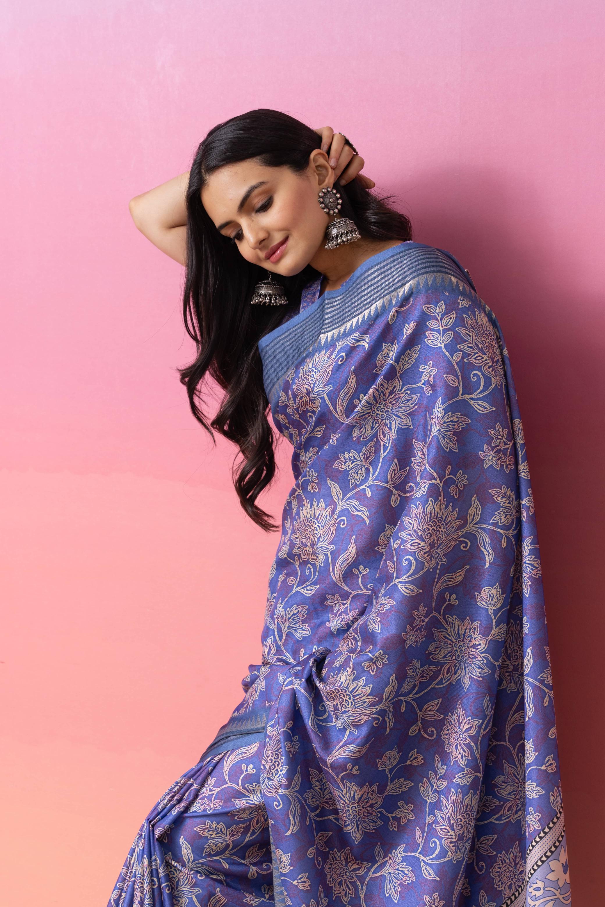 Digital Batik Printed Manipuri Tussar Saree