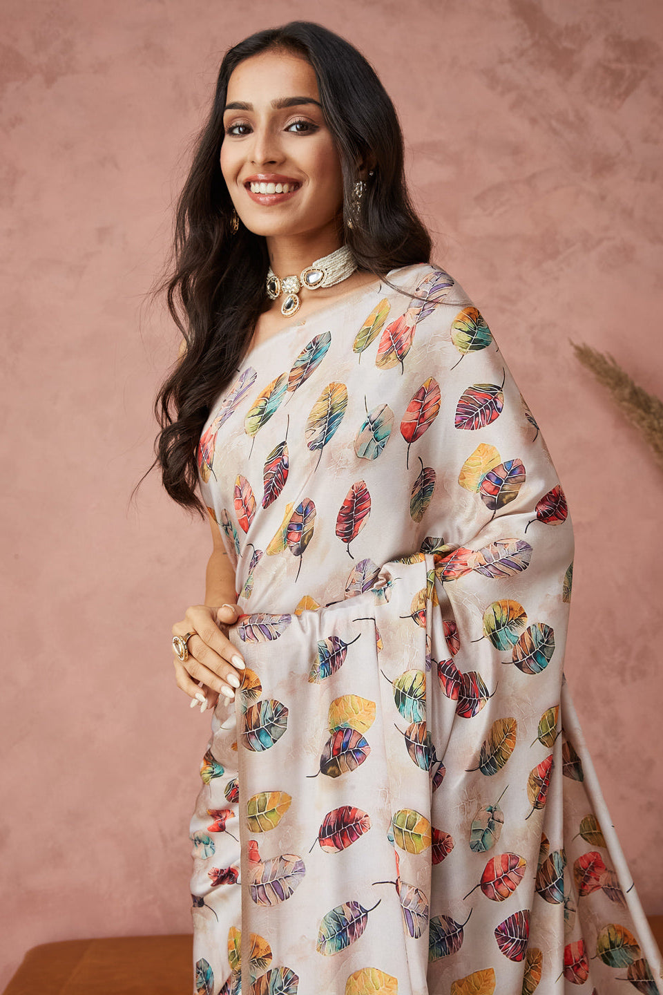 Batik Digital Printed Silk Crepe Saree