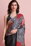 Digital Topical Printed Satin Silk Saree