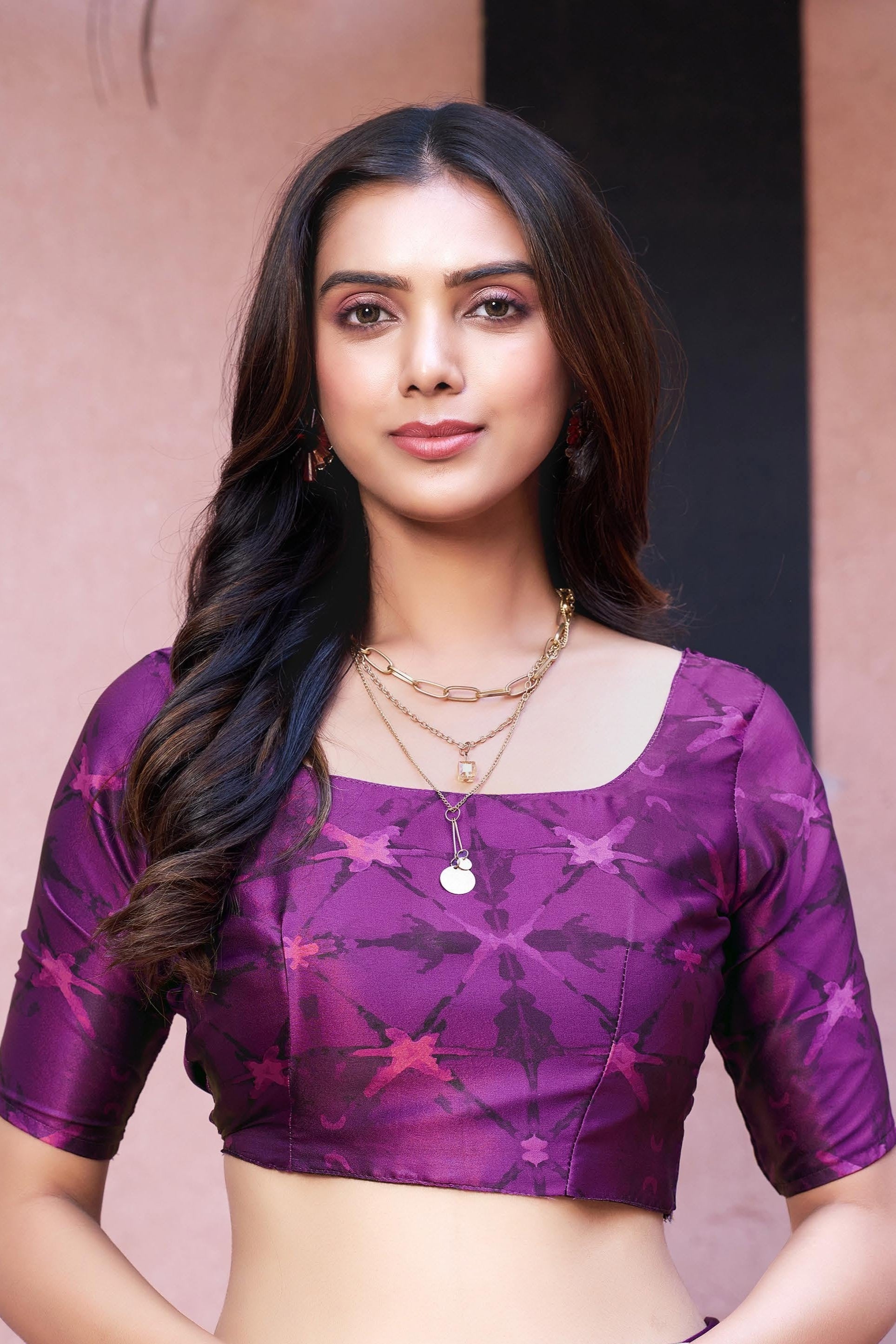 Digital Big Art Prints Satin Silk  Ready to Wear Saree