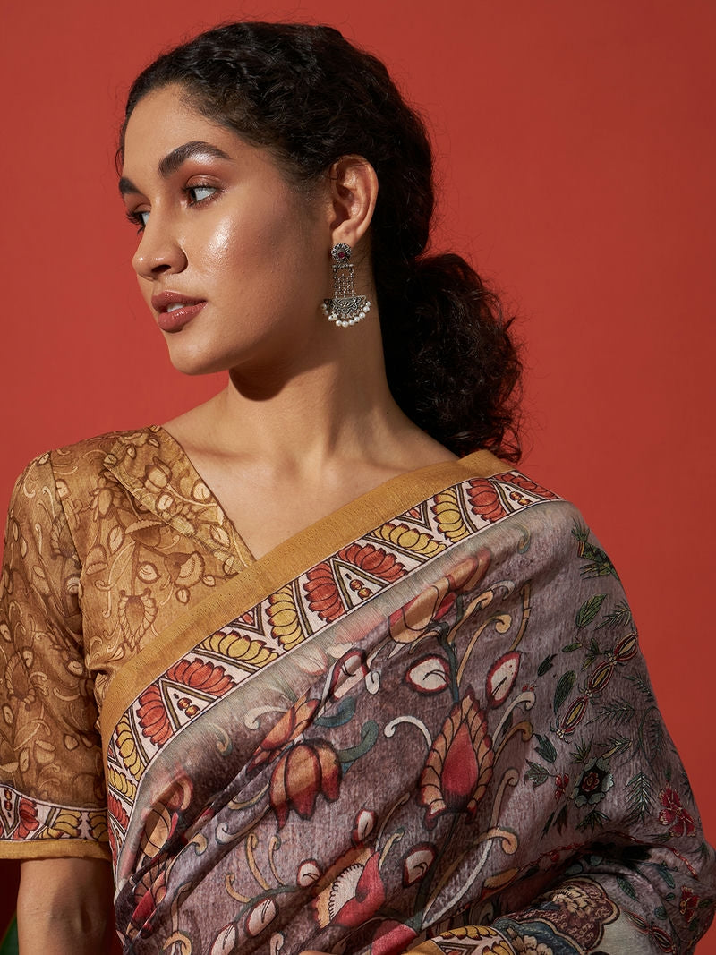 Pichwai Prints Cotton Silk Saree