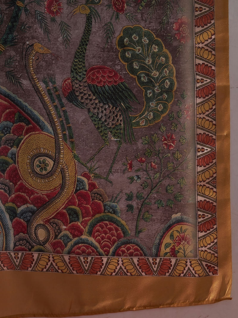 Pichwai Prints Cotton Silk Saree