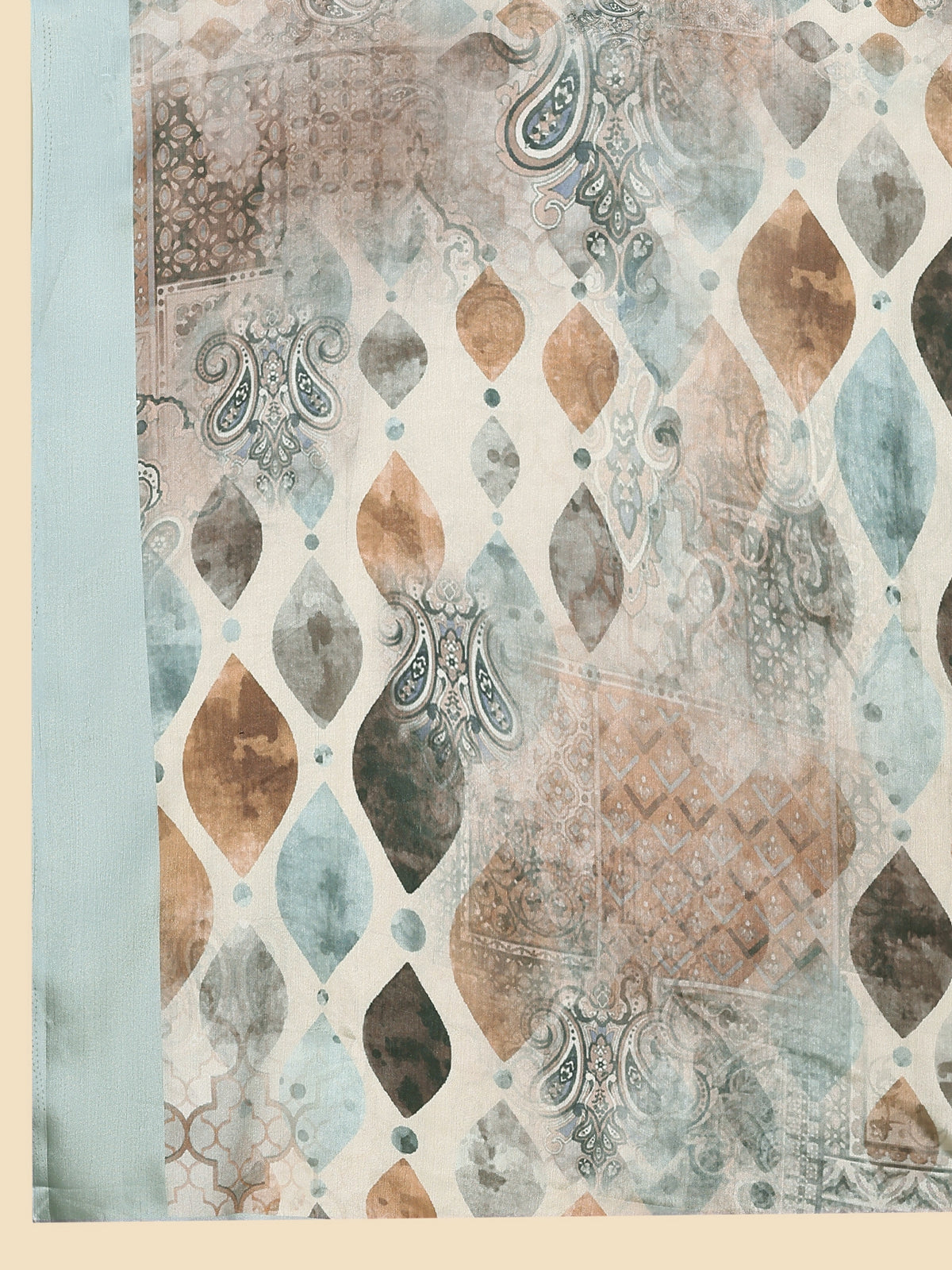 Grey Color Batik Printed Jute Silk Designer Saree