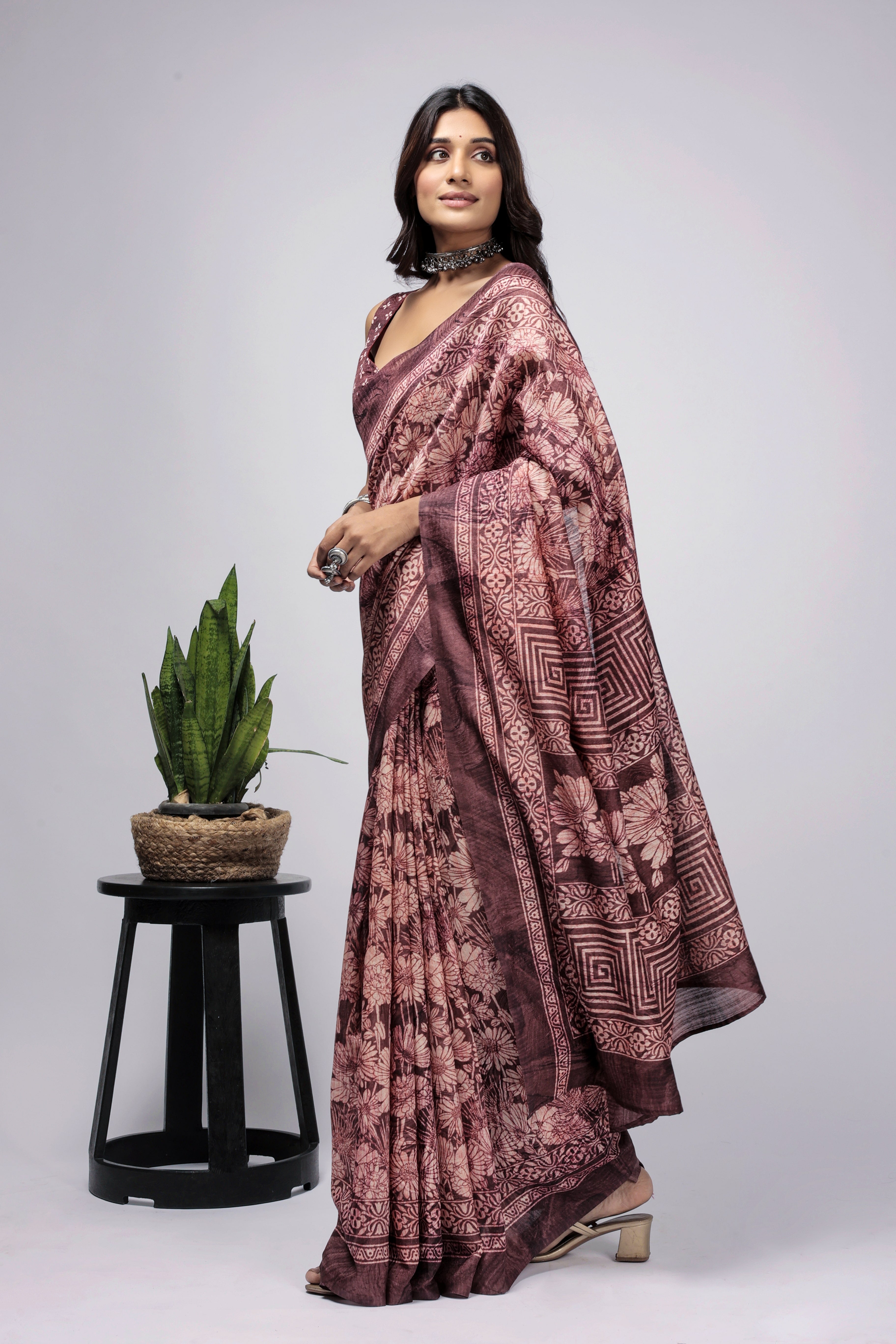 Batik Printed Bhagalpuri Dailywear Saree
