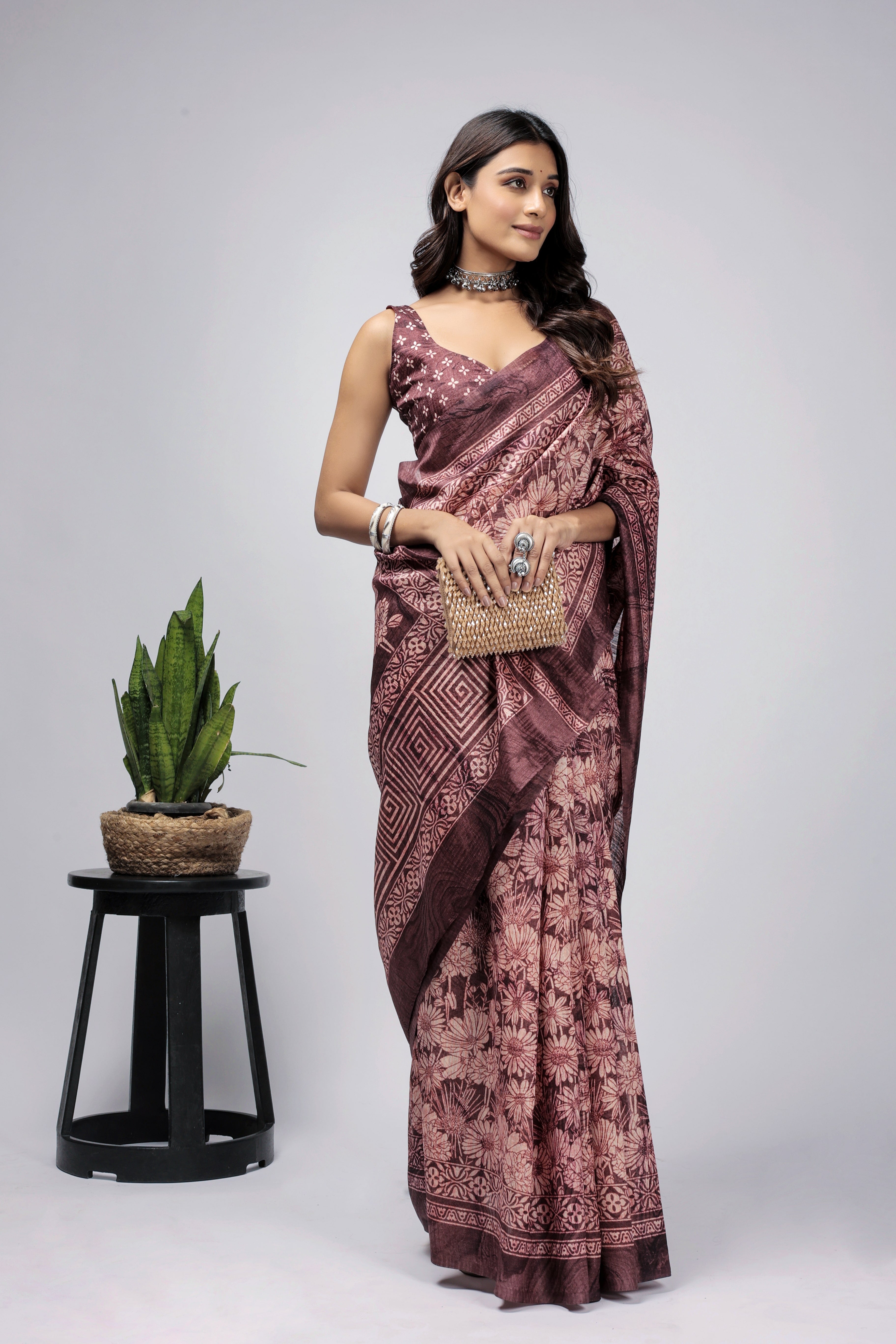 Batik Printed Bhagalpuri Dailywear Saree