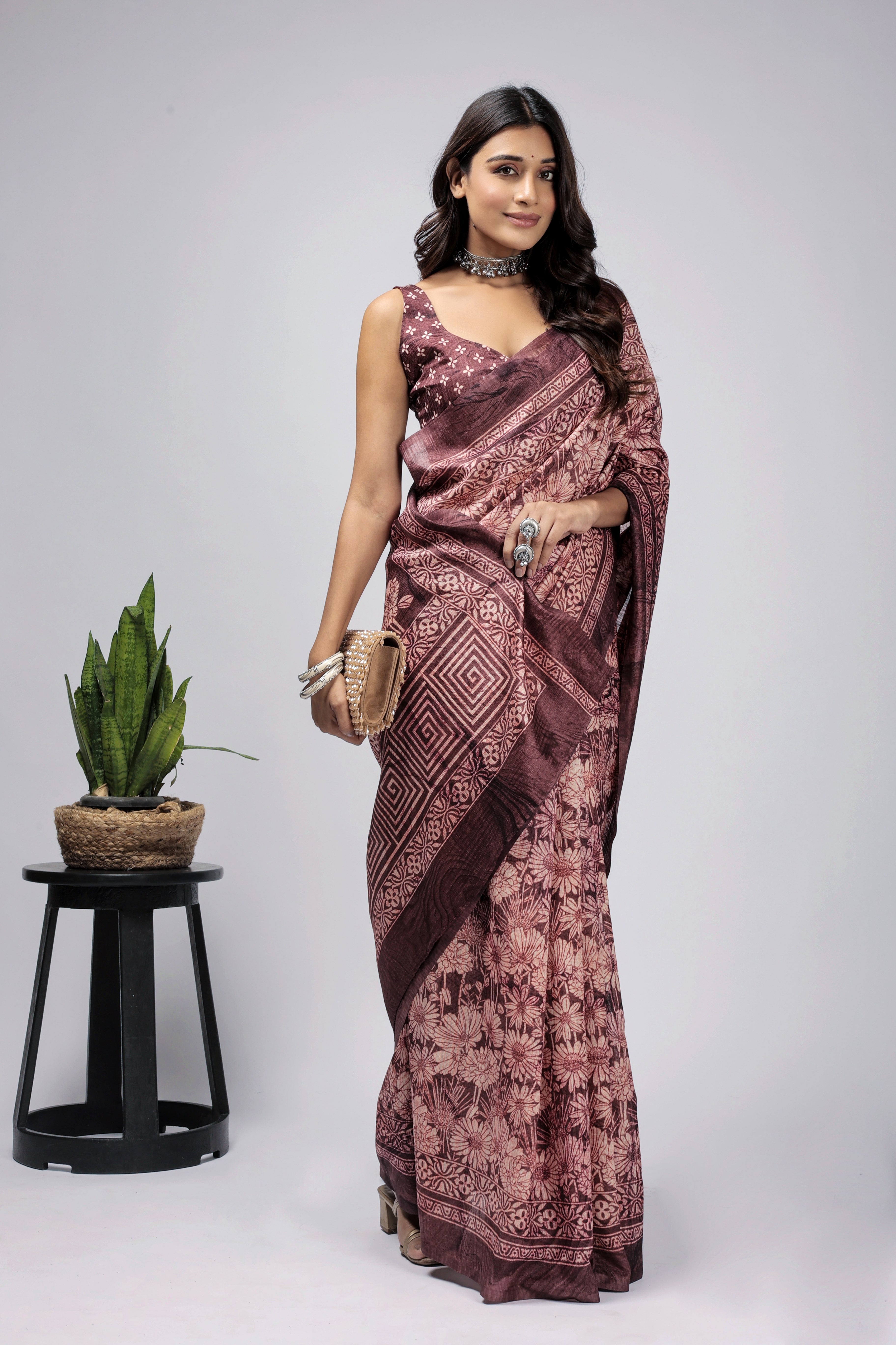 Batik Printed Bhagalpuri Dailywear Saree