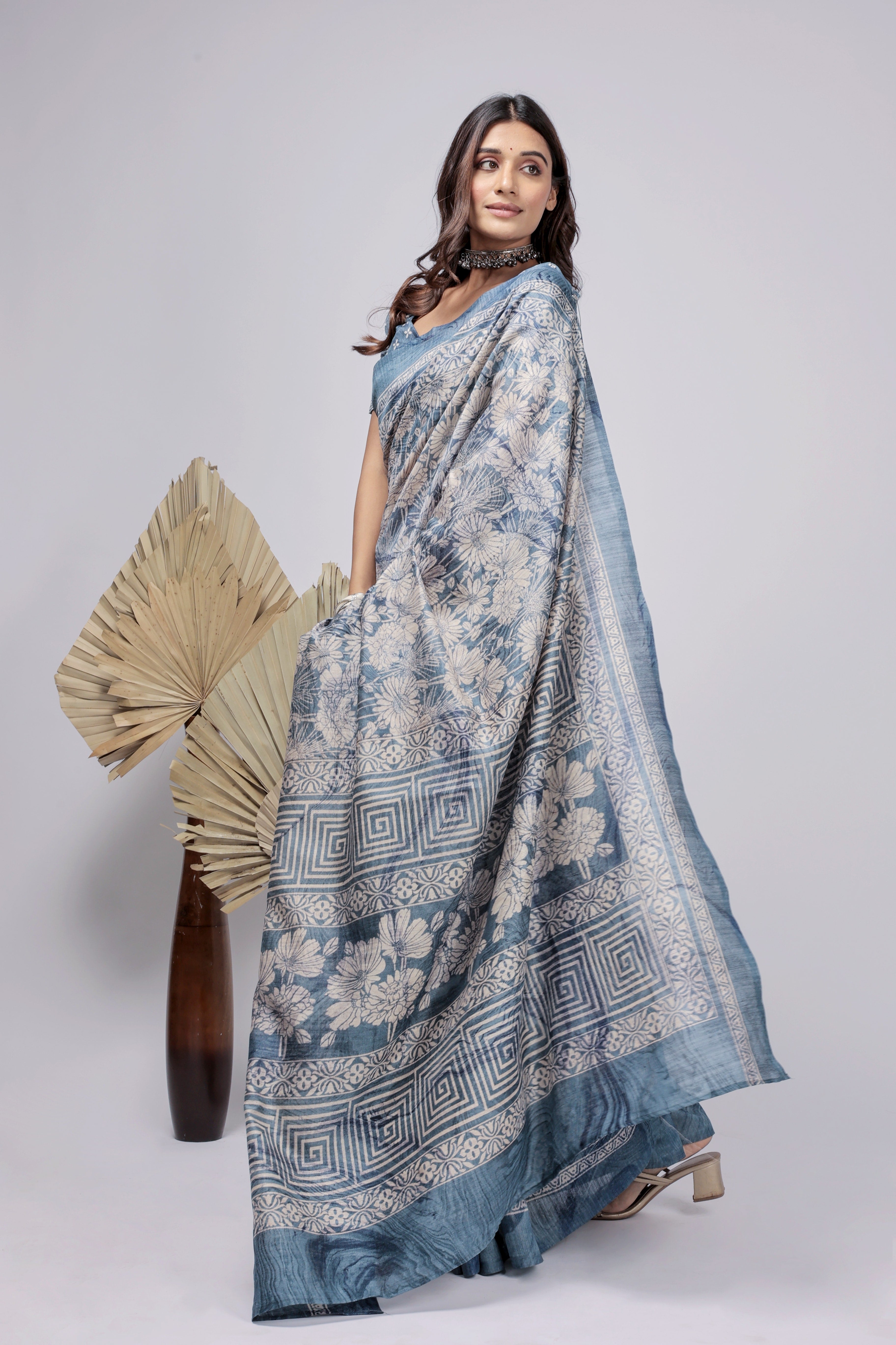 Batik Printed Bhagalpuri Dailywear Saree