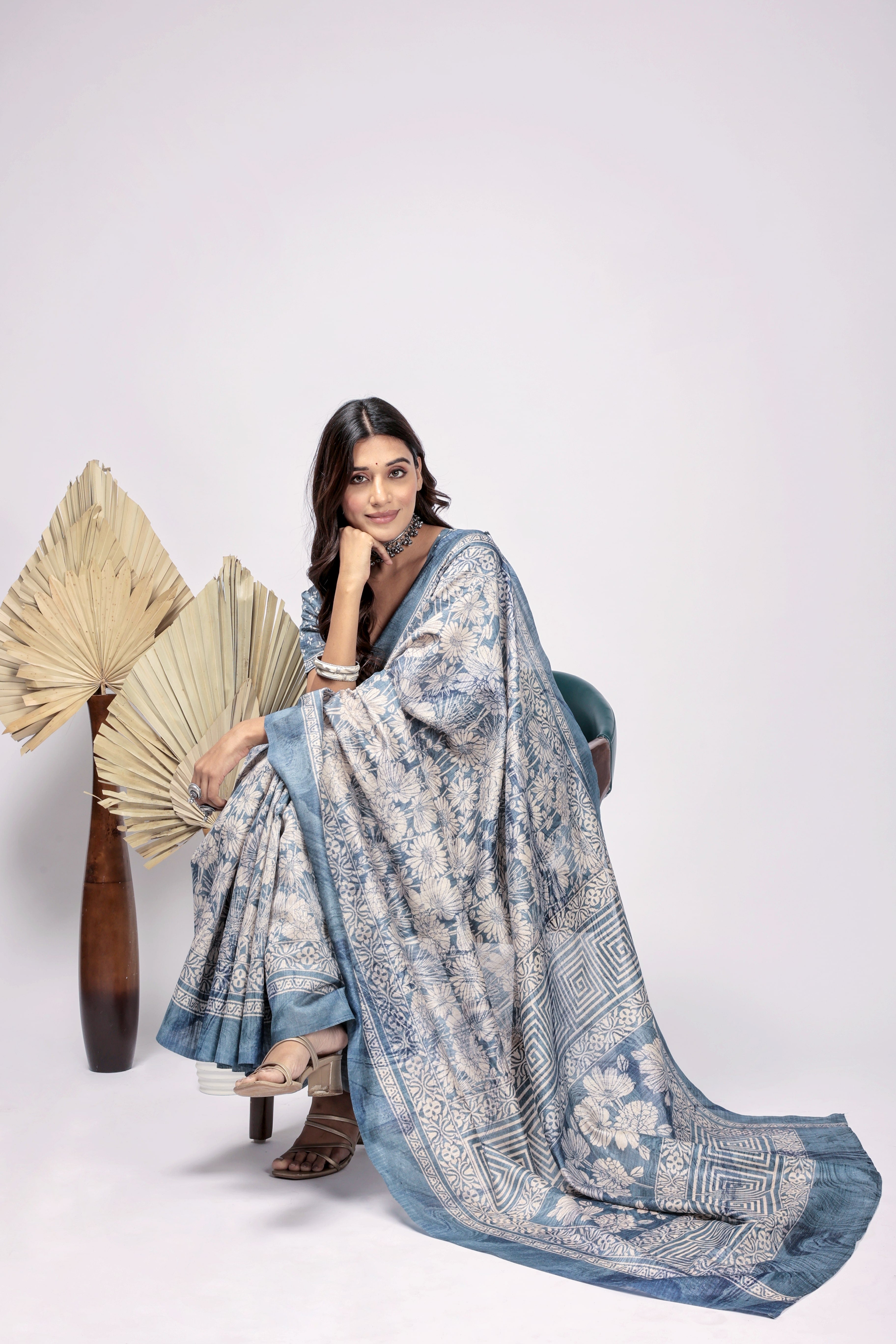 Batik Printed Bhagalpuri Dailywear Saree