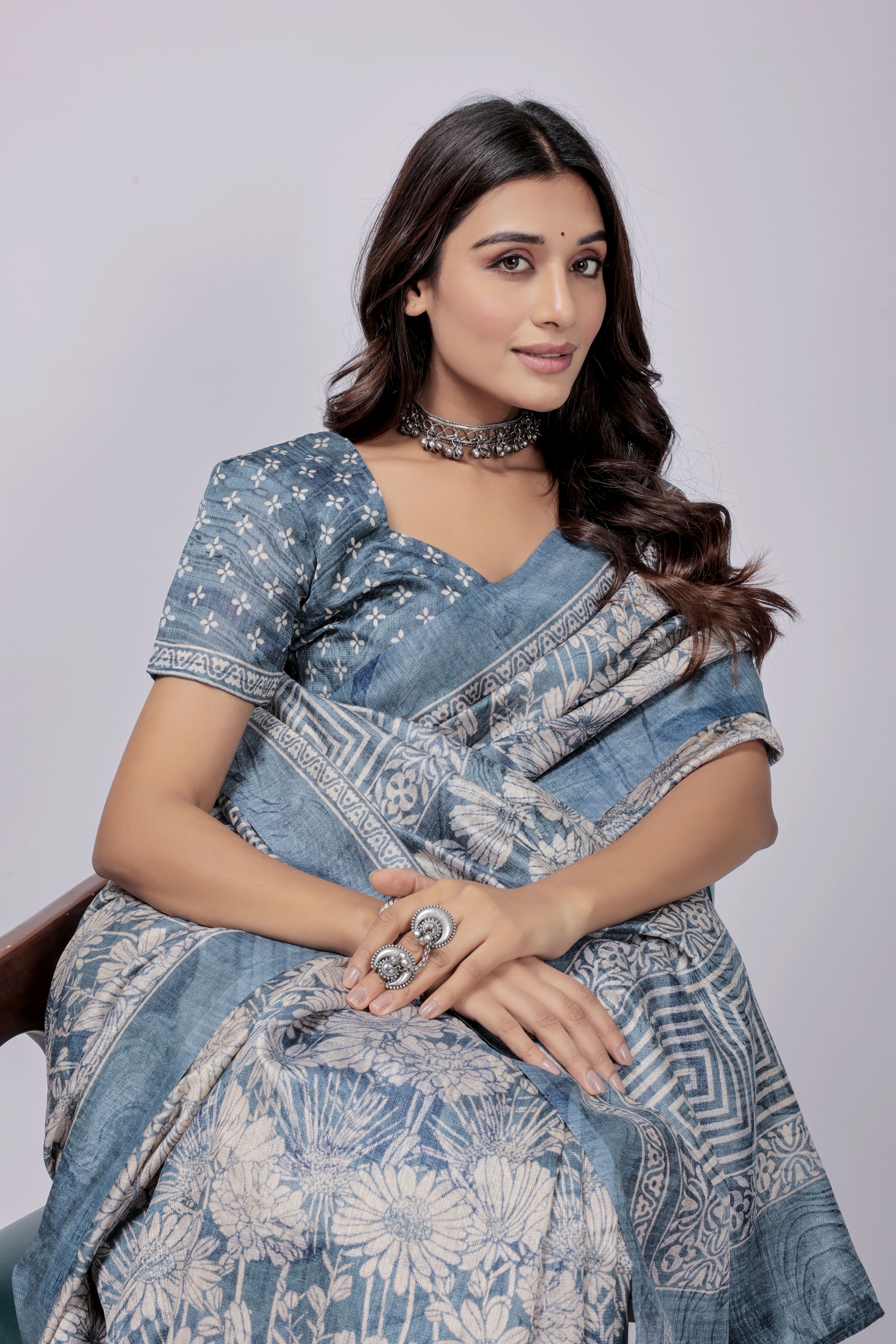 Batik Printed Bhagalpuri Dailywear Saree
