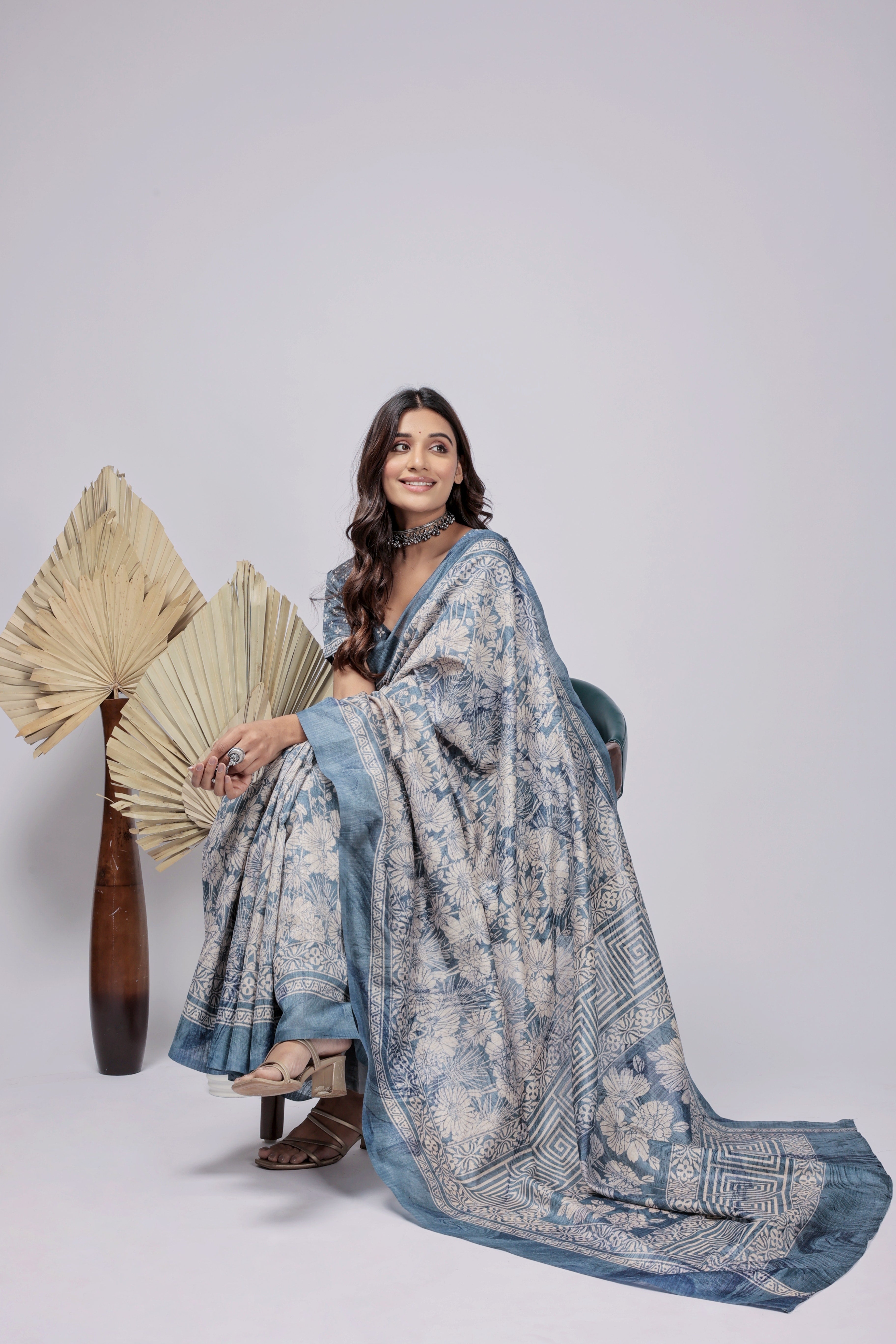 Batik Printed Bhagalpuri Dailywear Saree