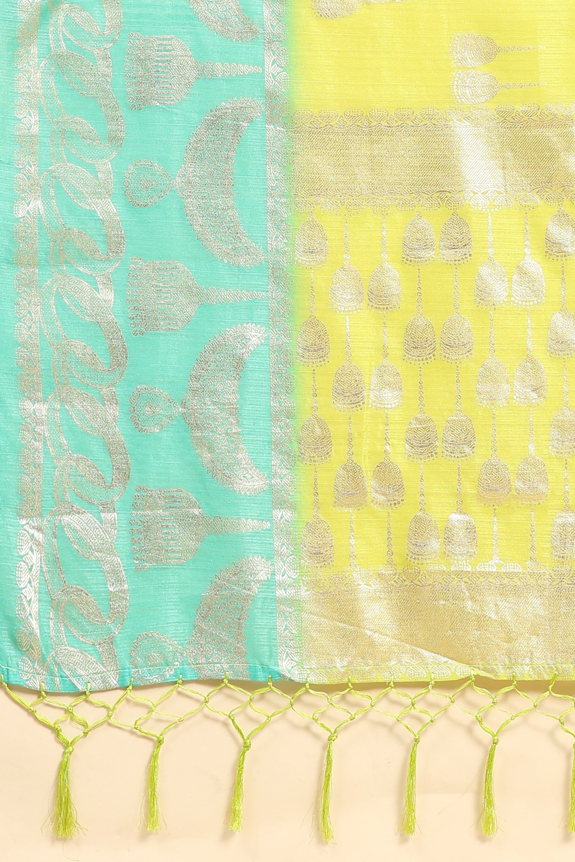 Foil Ethnic Motif Printed Bhagalpuri Silk Prestitched Ready To Wear Saree