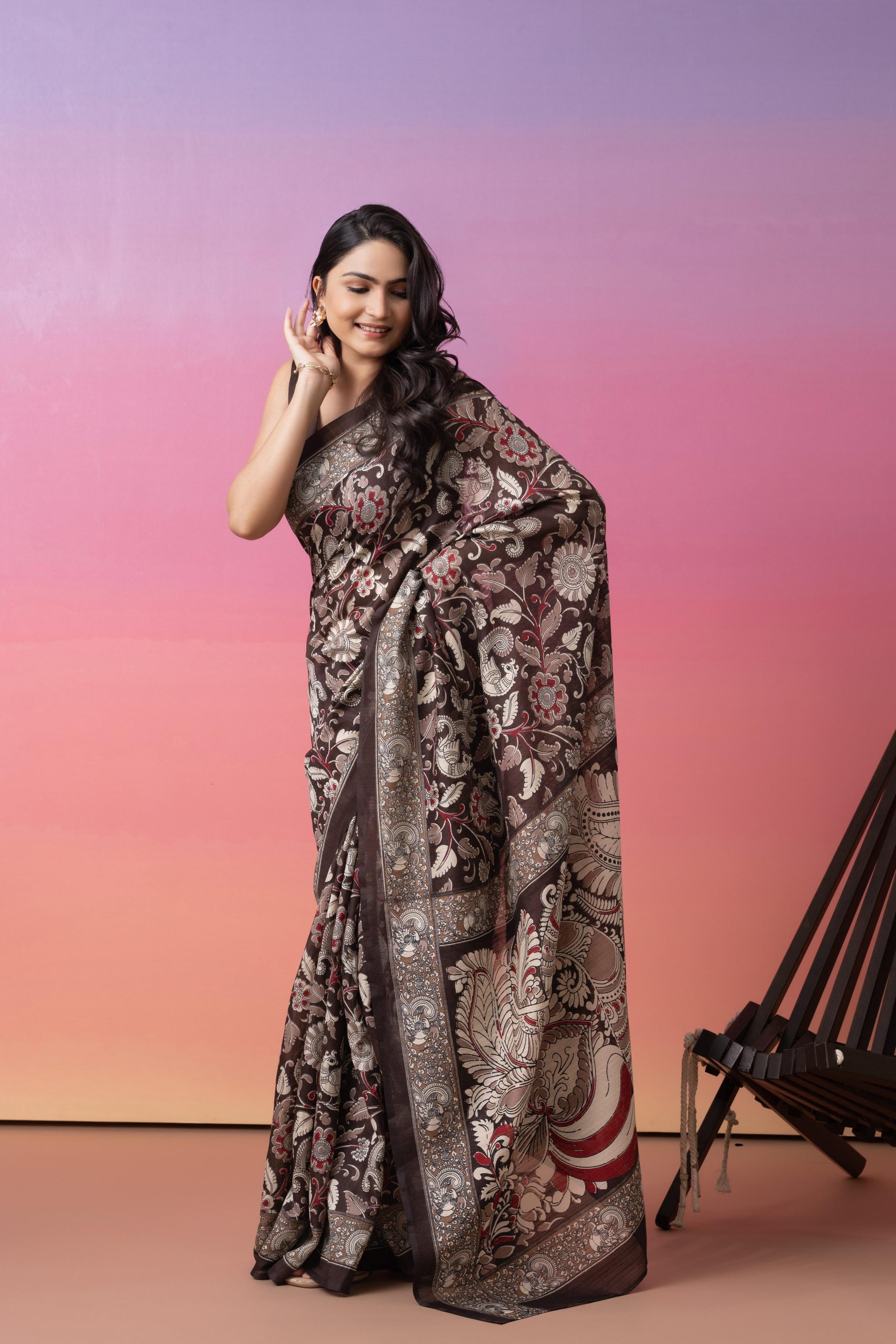 Batik Printed Bhagalpuri Cotton Silk Saree