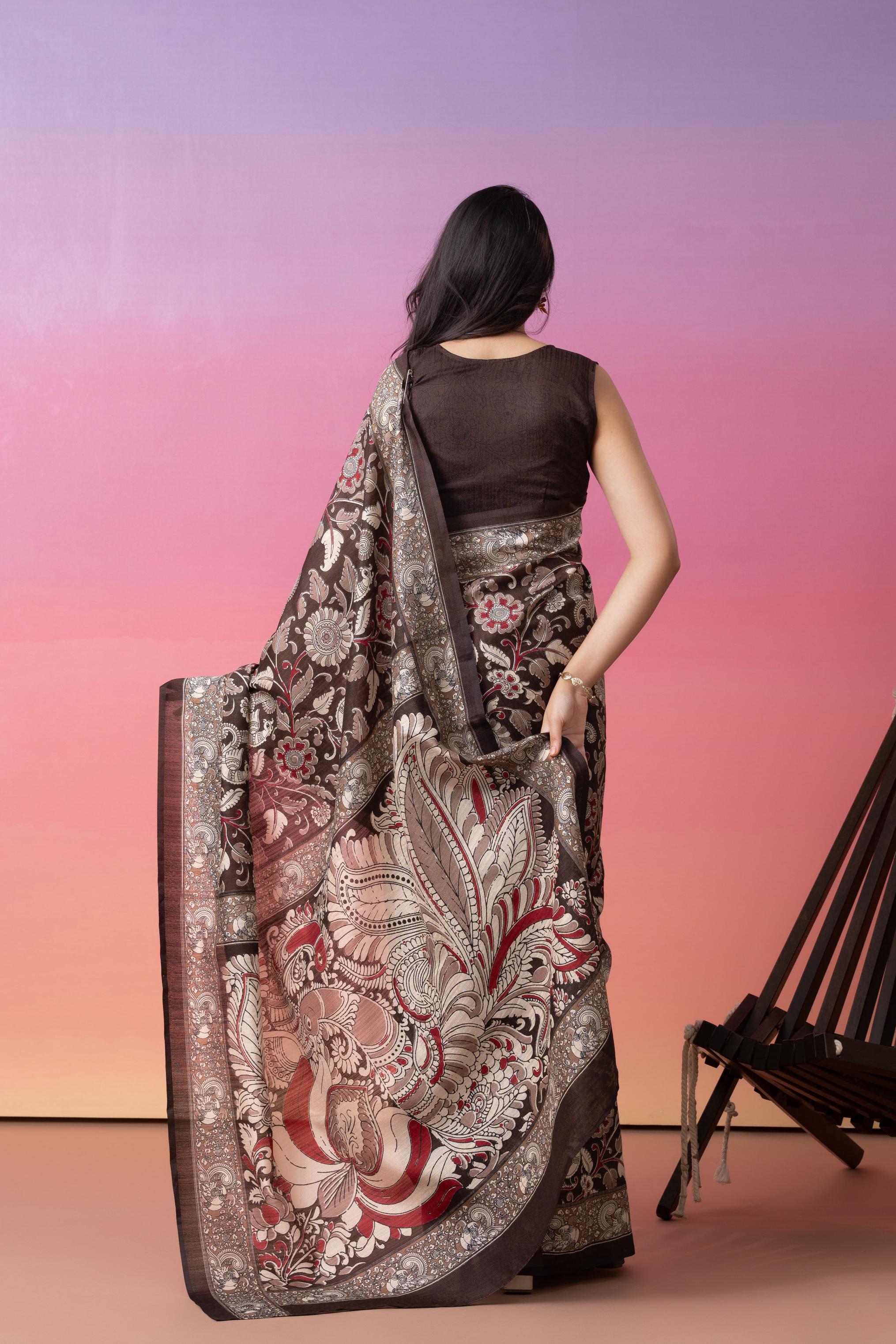 Batik Printed Bhagalpuri Cotton Silk Saree