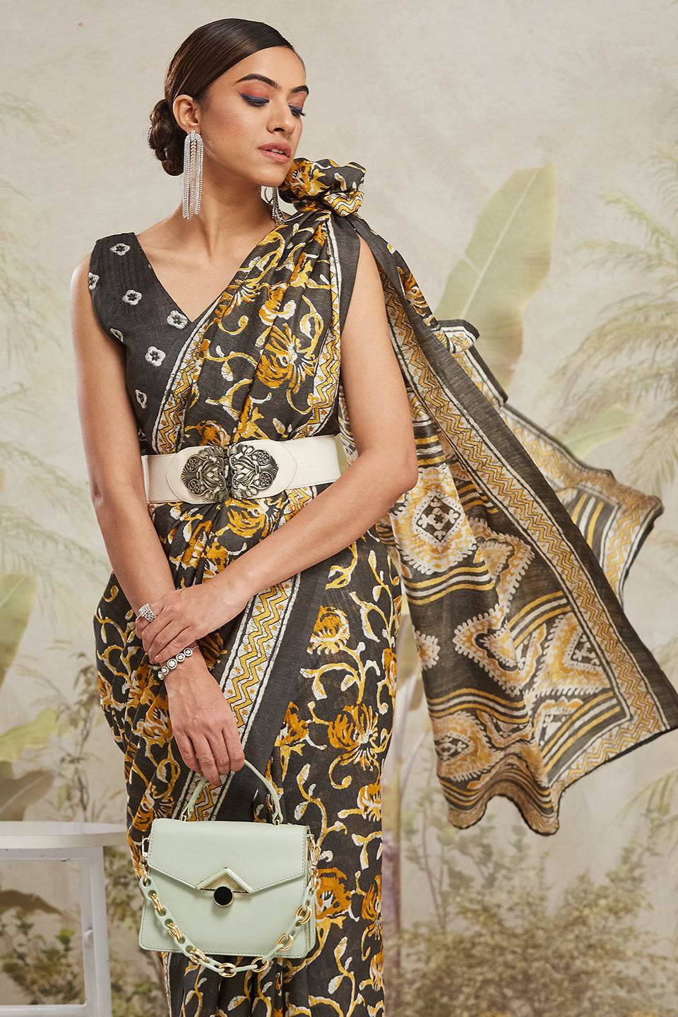Batik Prints Bhagalpuri Cotton Silk Saree