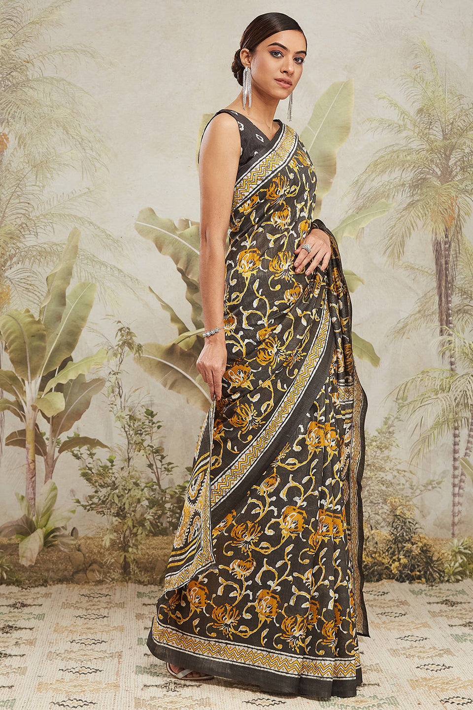 Batik Prints Bhagalpuri Cotton Silk Saree