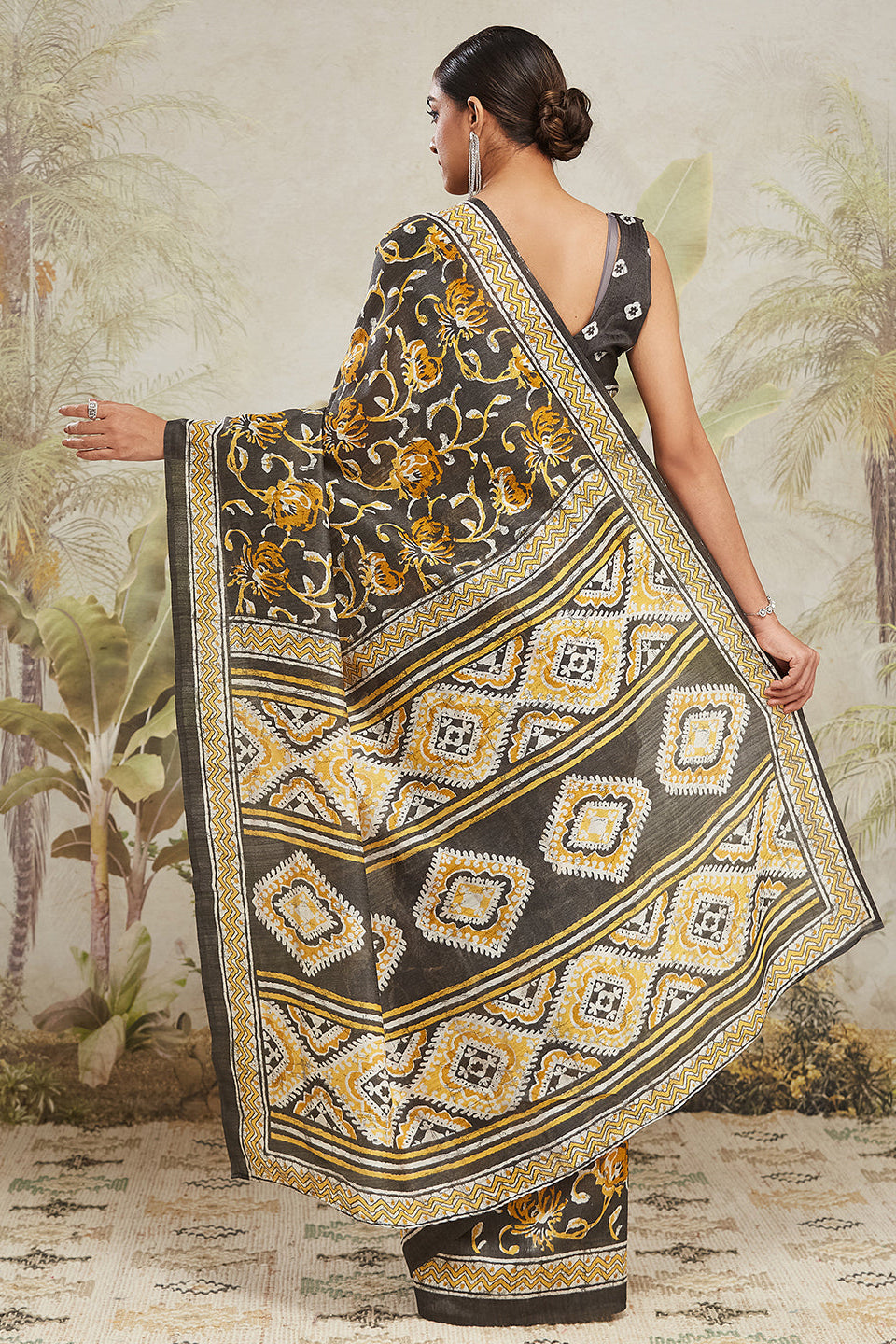 Batik Prints Bhagalpuri Cotton Silk Saree