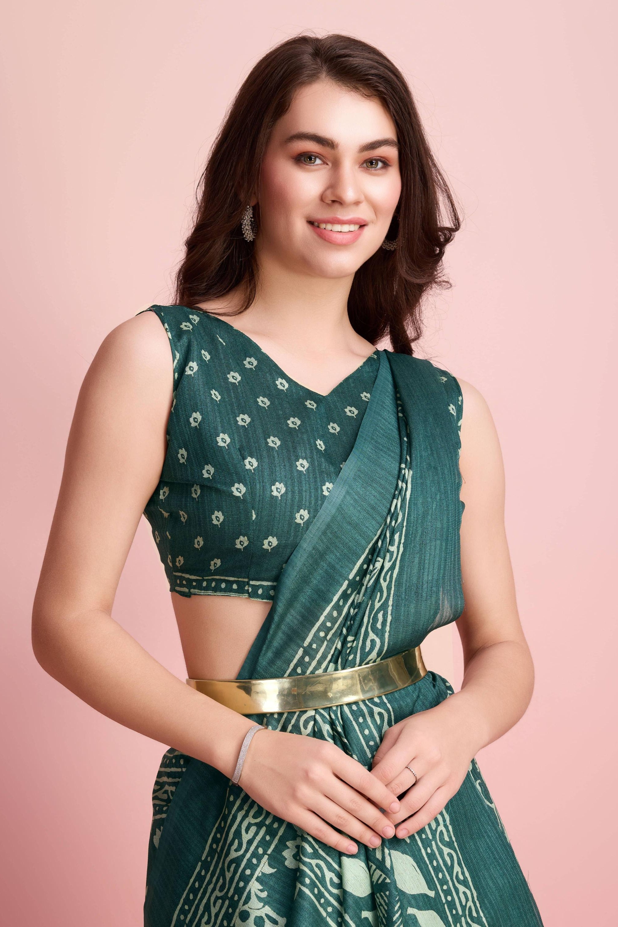 Batik Print Cotton Silk Blend Saree