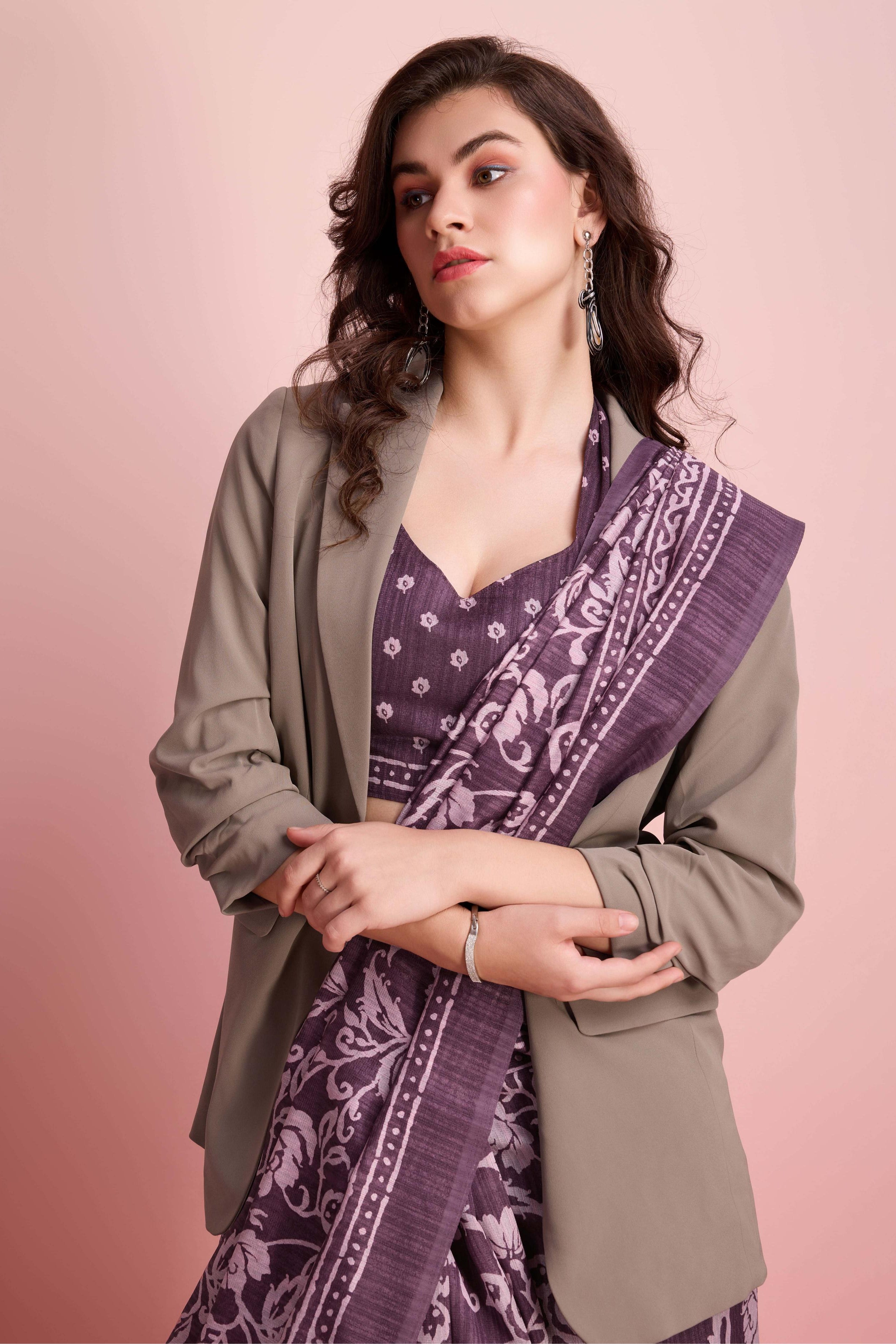 Batik Print Cotton Silk Blend Saree