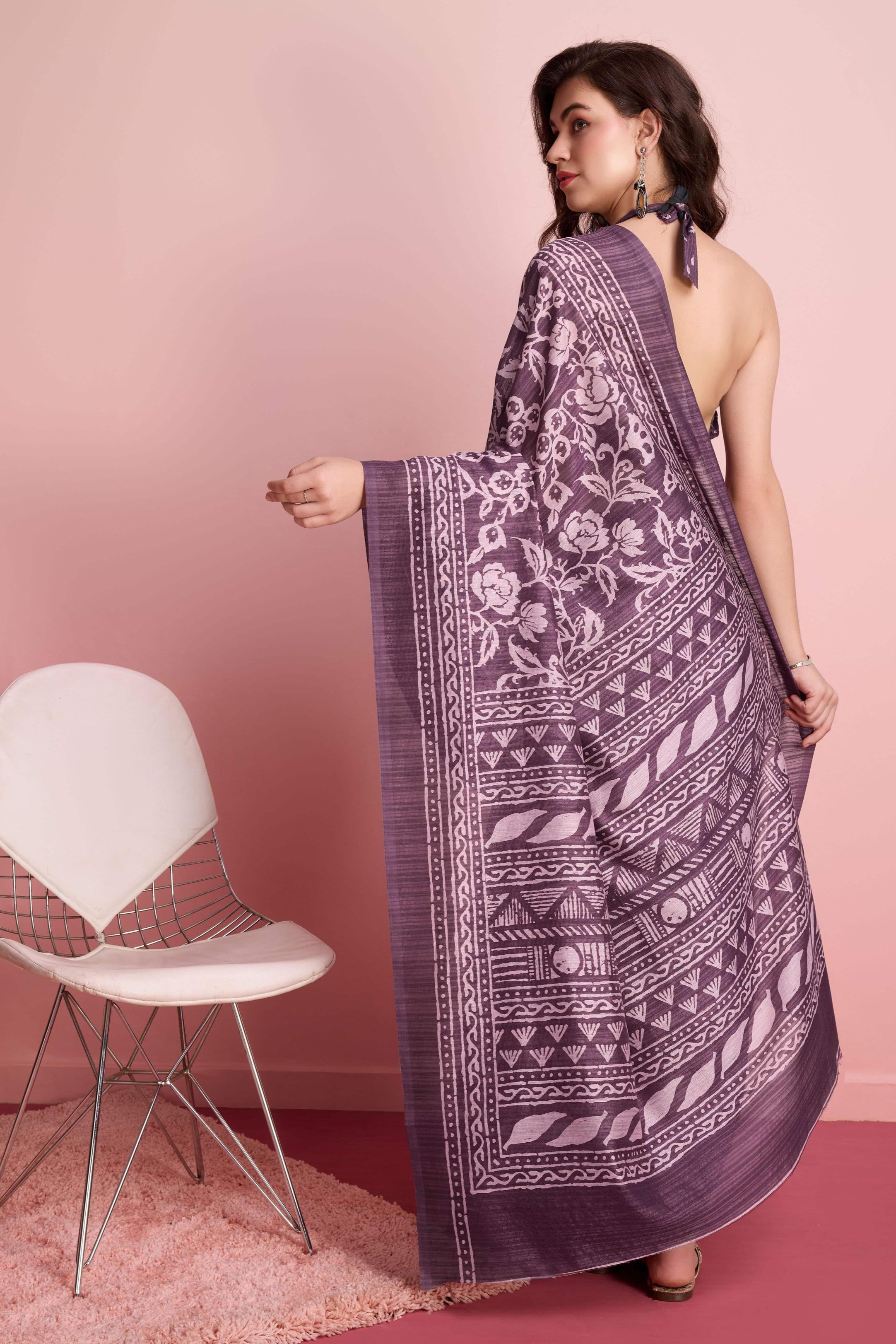 Batik Print Cotton Silk Blend Saree