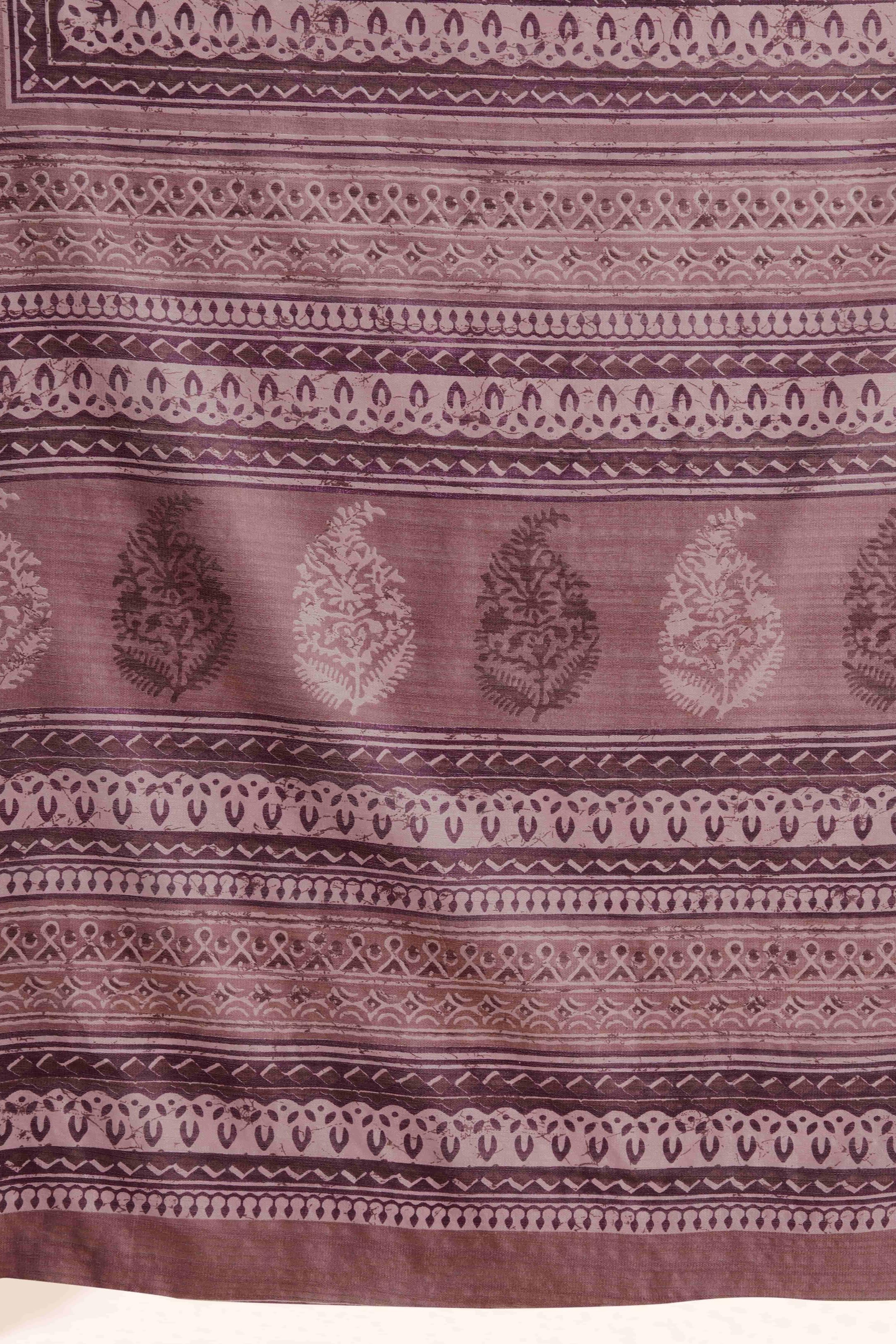 Ajrakh Paisley Prints Cotton Silk Blend Saree